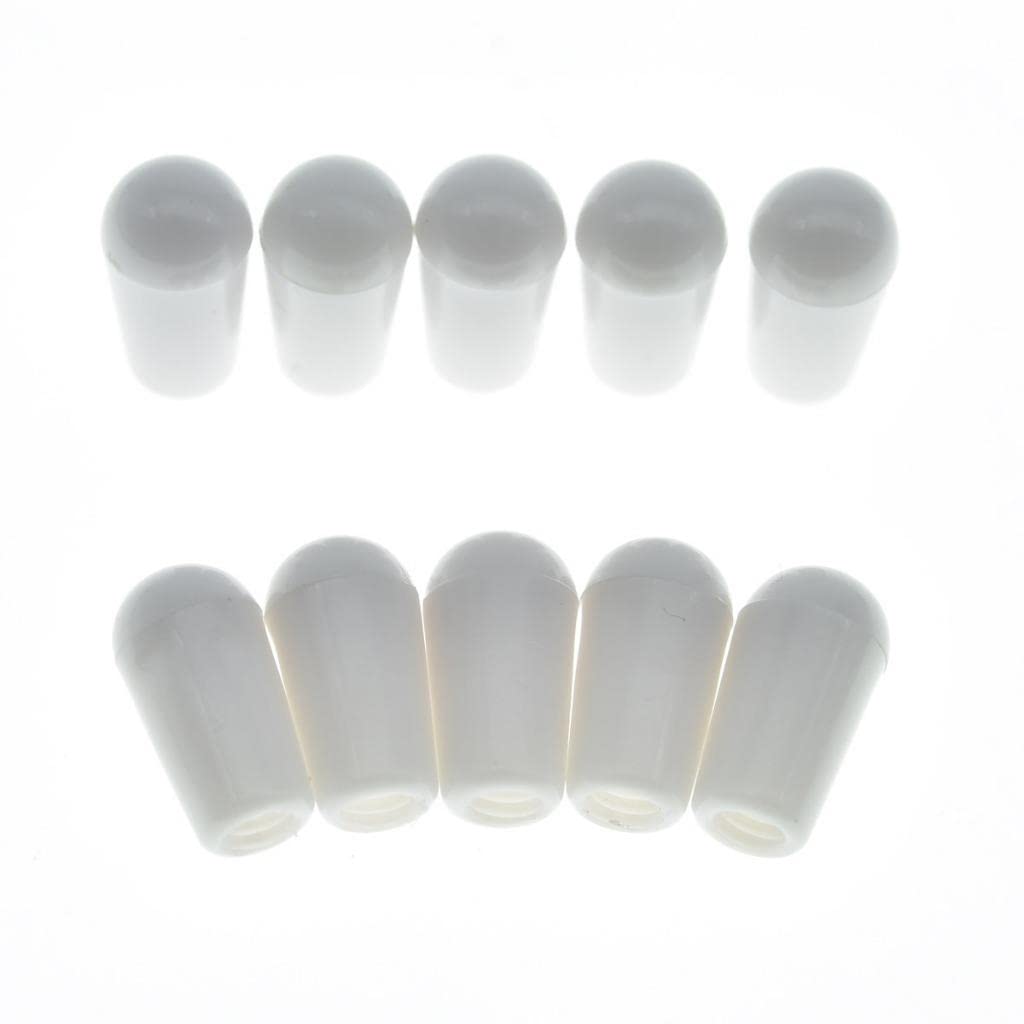 Dopro 10-Pack American #8-32 Thread 3-Way Toggle Switch Cap Tip Knob for USA Les Paul Pickup Selector/Switchcraft – White