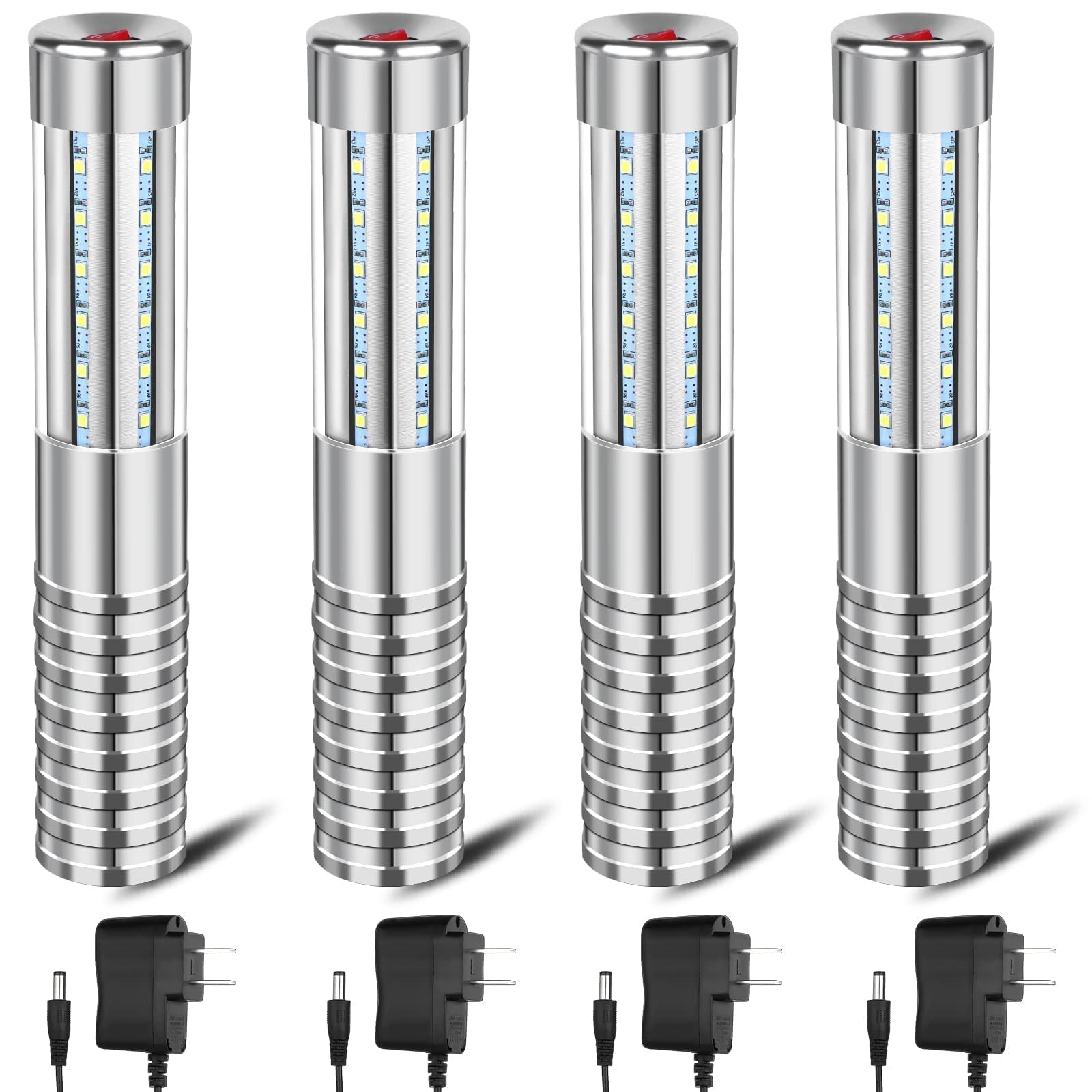 4 Pieces Strobe Baton Bottle Service Sparklers Bottle Service Light Bottle Handheld Light for Nightclubs Weddings Parties Activities Supplies (Silver)