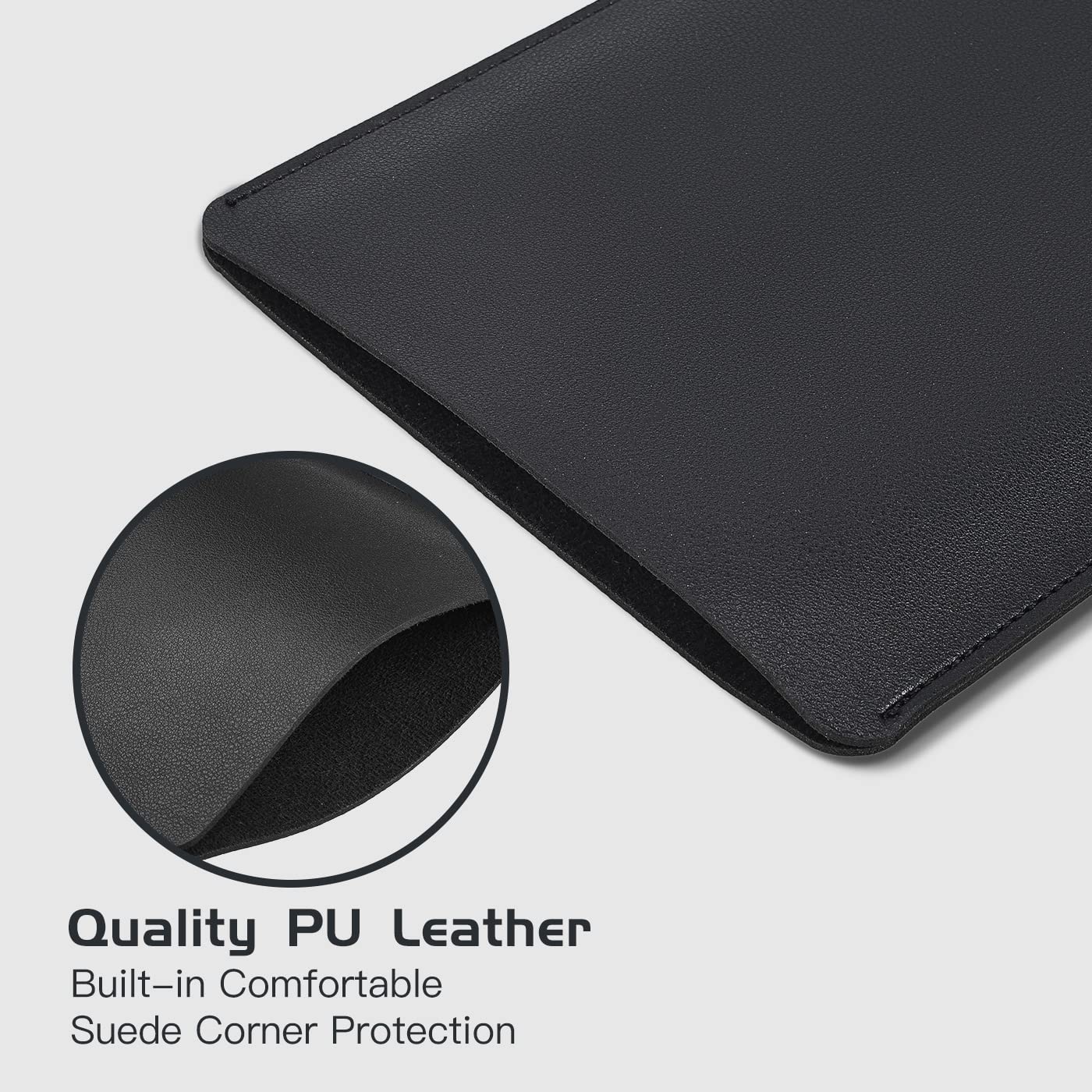 CaseBuy PU Leather Keyboard Sleeve Cover Case for 2024 Apple Magic Keyboard with USB-C & 24″ iMac Magic M1 M3 M4 Chip A2520 A1843 & 2022 Mac Studio with Numeric Keypad Accessories Bag Pouch – Black