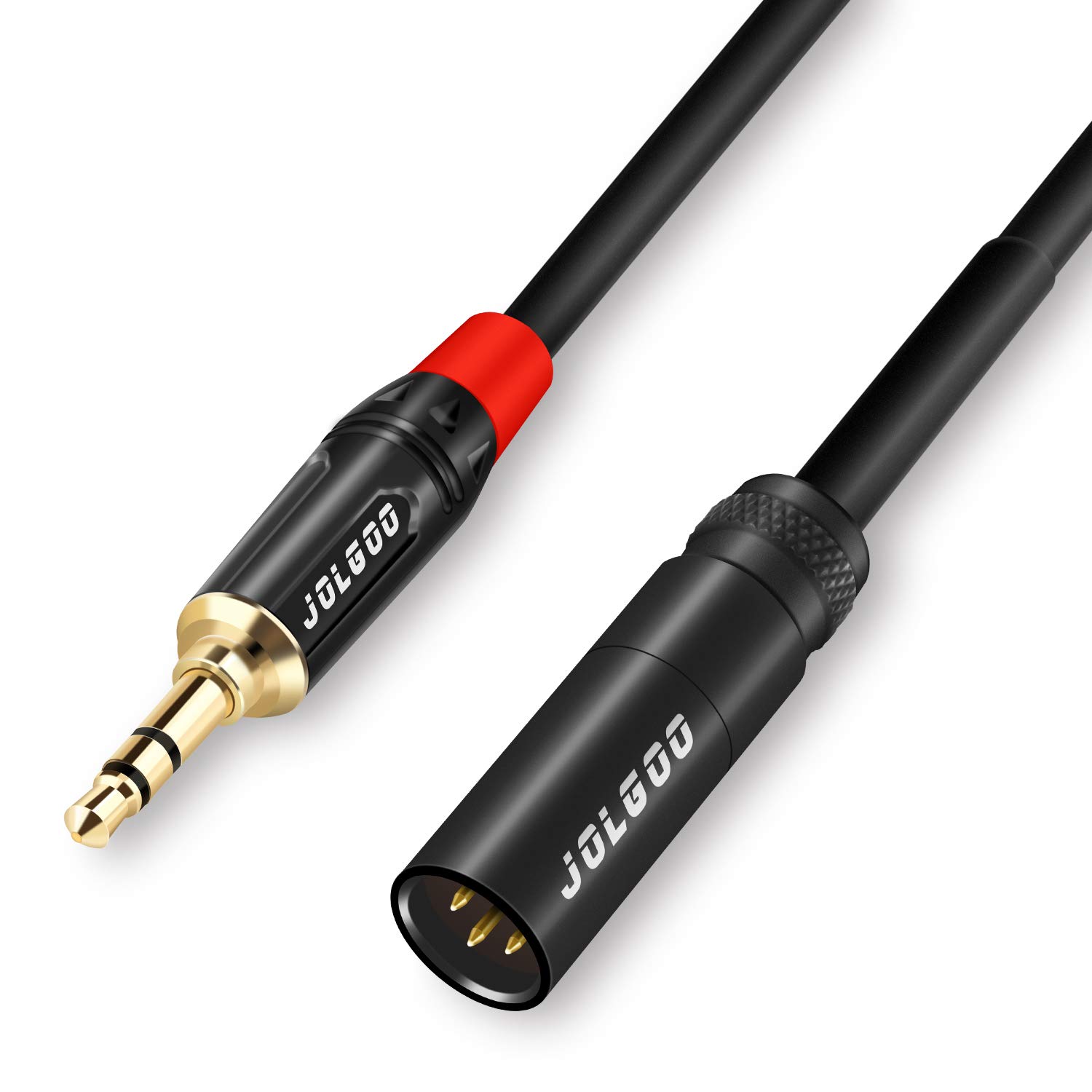 JOLGOO Mini XLR Male to 3.5mm Stereo Audio Plug Cable, 3-pin Mini XLR Male to 1/8″ TRS Plug Cable, for BMPCC 4K Camera Video Assist 4K Sharp 8K, 3.3 Feet