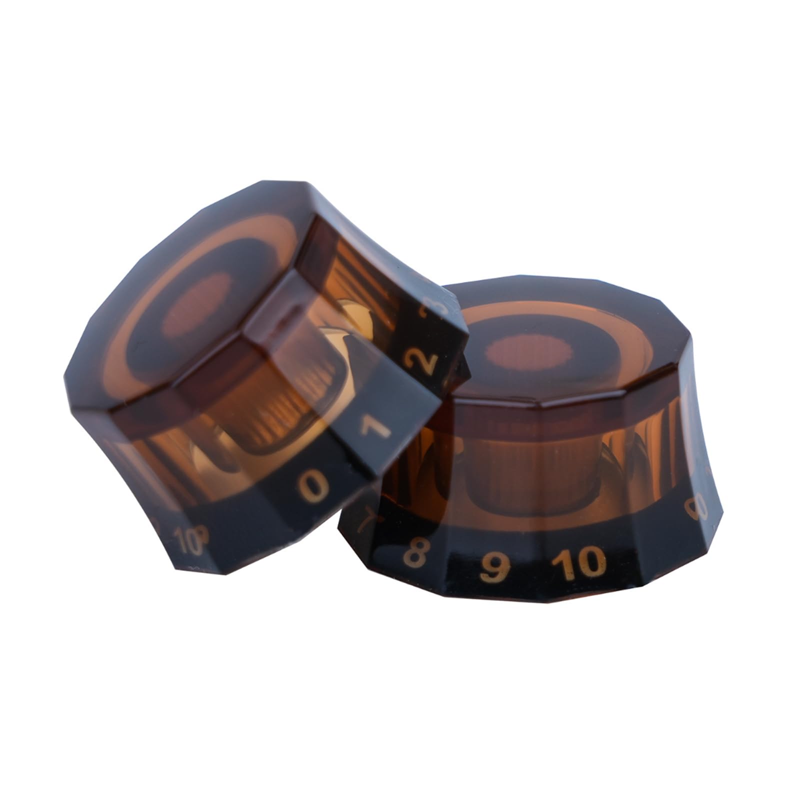 CashBeat 4 Pack Lampshade Guitar Speed Knobs, Clear Brown 18 Spline LP SG
