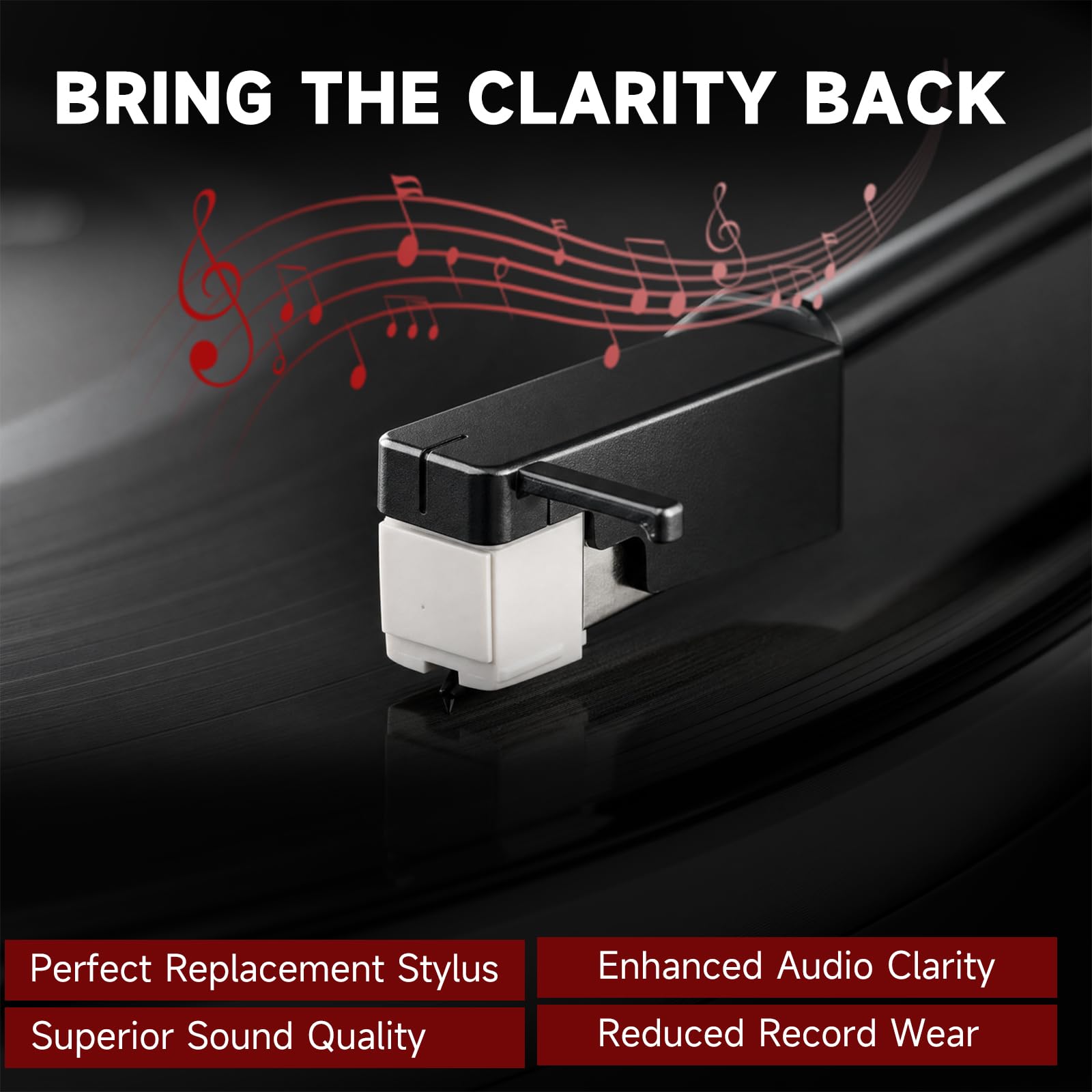 Upgraded ATN3600L Replacement Stylus Needle, Diamond Conical Record Player Needle for Audio-Technica AT-LP60 AT-LP60X AT-LP60XBT Crosley C62 Victrola Turntables with Cleaning Brush & Protective Cover