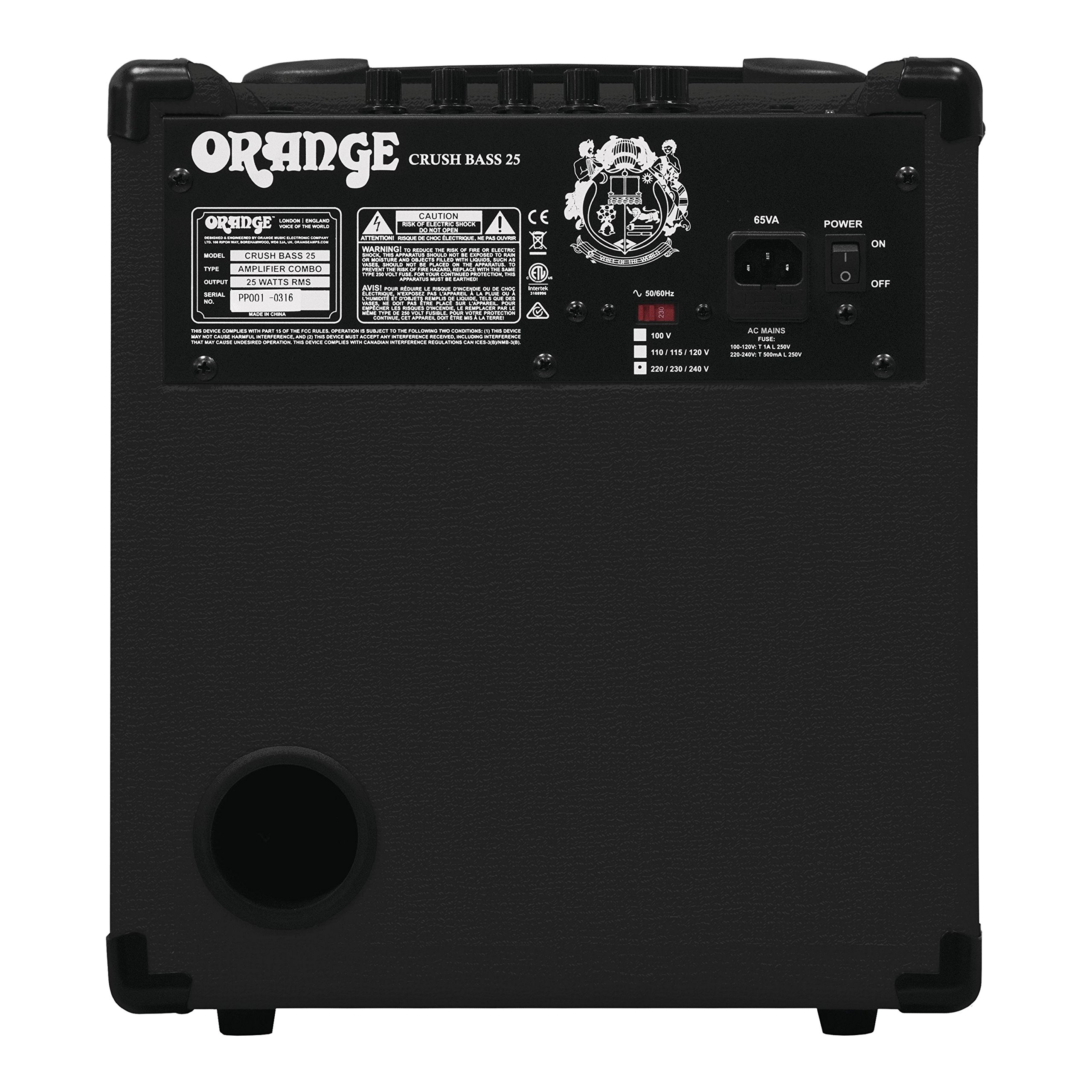 Orange Crush Bass 25W Bass Guitar Combo Amp, Black
