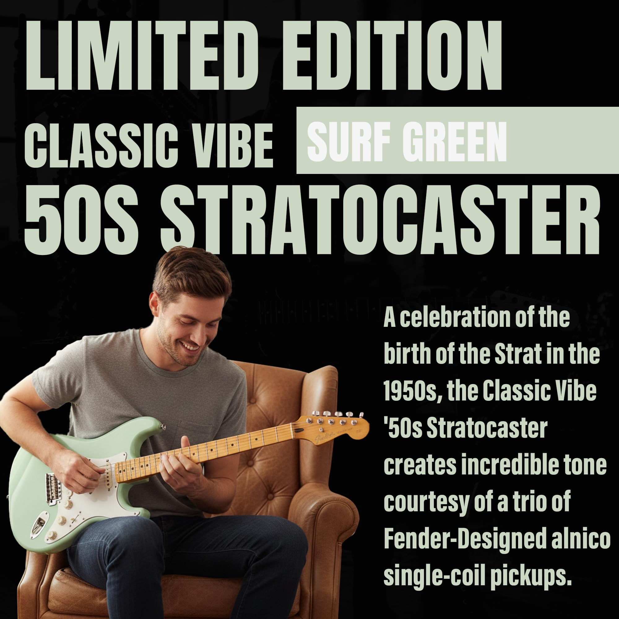 Fender Squier Classic Vibe ’50s Stratocaster Electric Guitar – Surf Green
