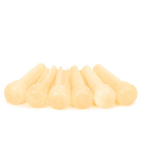 Miwayer Guitar Bone Bridge Pins Real Bone Unbleached Vintage Style Replacement Parts for 6 & 12 String Acoustic Guitar (Unbleached Pure Bone)
