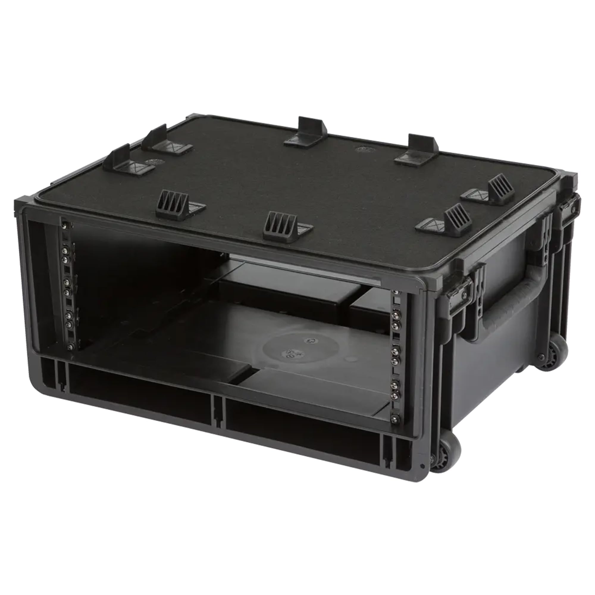 SKB 4U Studio Flyer Rack Case with TSA Locks & Wheels, Injection Molded