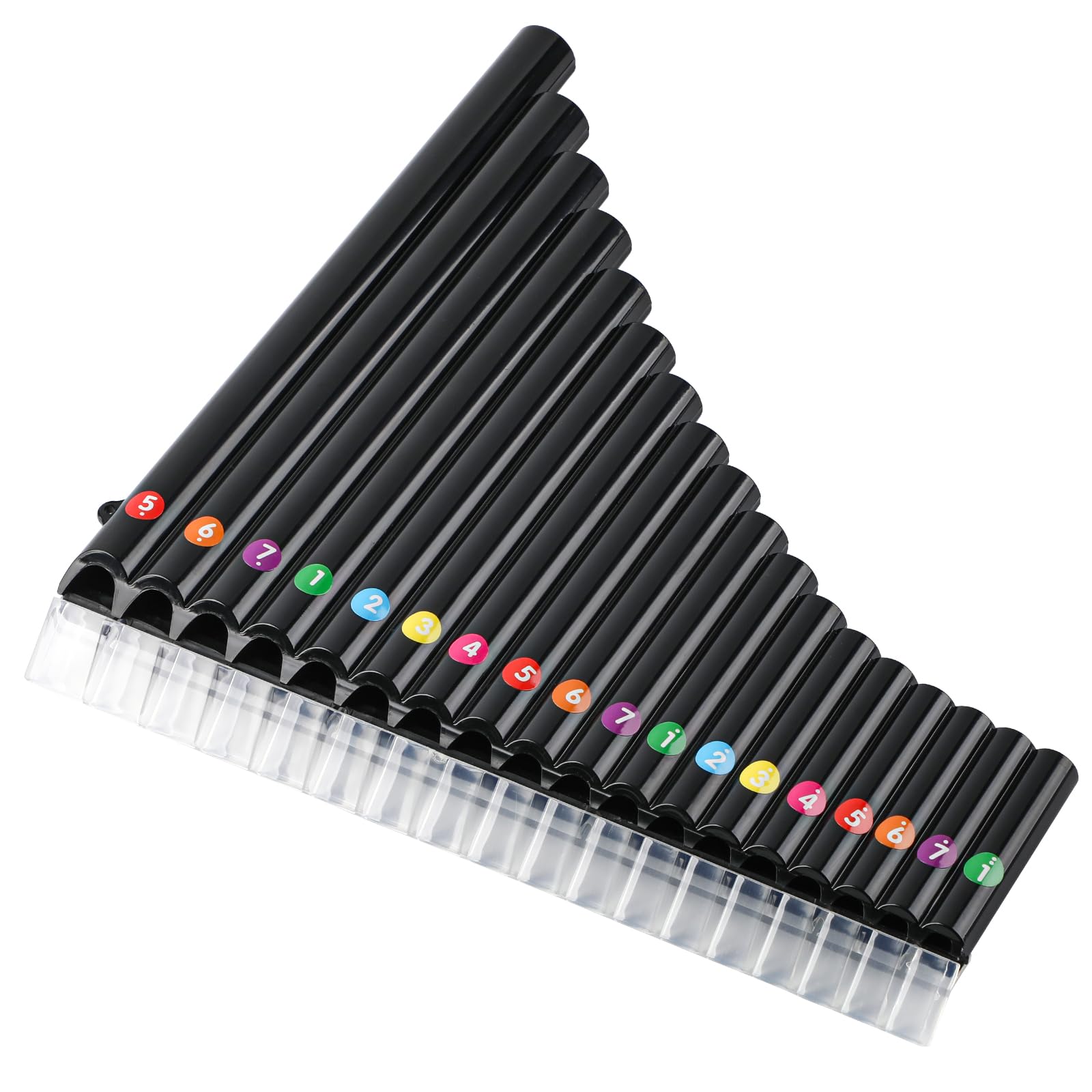 Deekec 18 Pipes Pan Flute C Key – Instrument Design for Easy Play, Perfect for Students and Learning-Beginner-Friendly (Black)