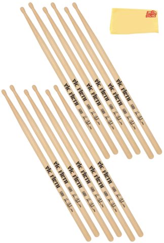 Vic Firth Signature Series Marcus Gilmore Drumsticks – 6-Pack Bundle with Austin Bazaar Polishing Cloth