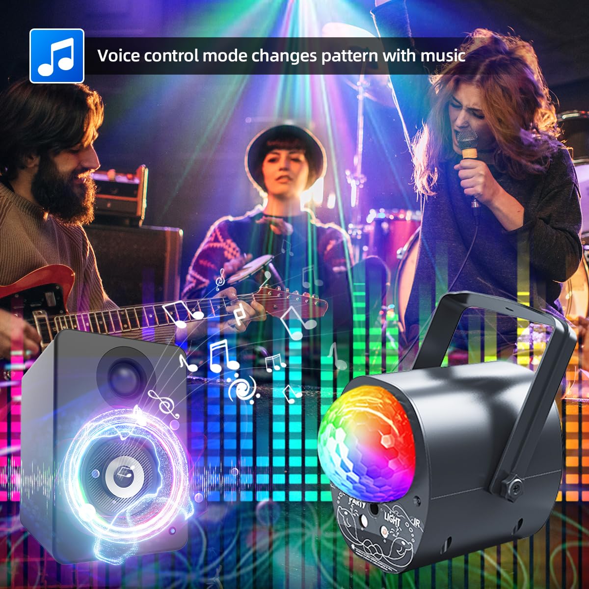 Yiixuyo Disco Ball Multi-Color Laser Pattern Light for Parties