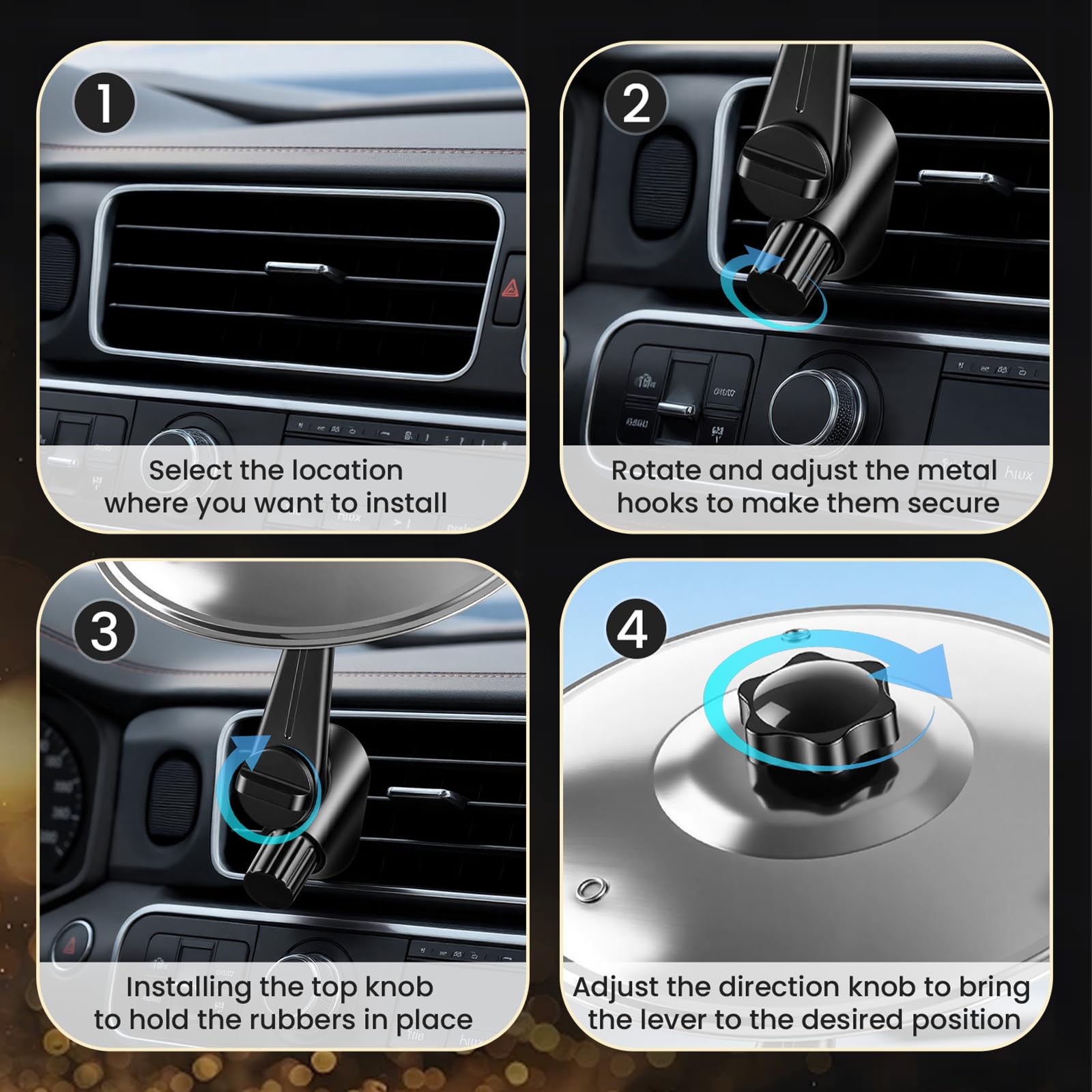 HonJunda 2 Pack Car Cymbal Air Vent, Silver Mini Crash Cymbal Car Decorations Accessories, Funny Drummer Gifts for Music Lovers,Fits Most Vehicles (Silver)