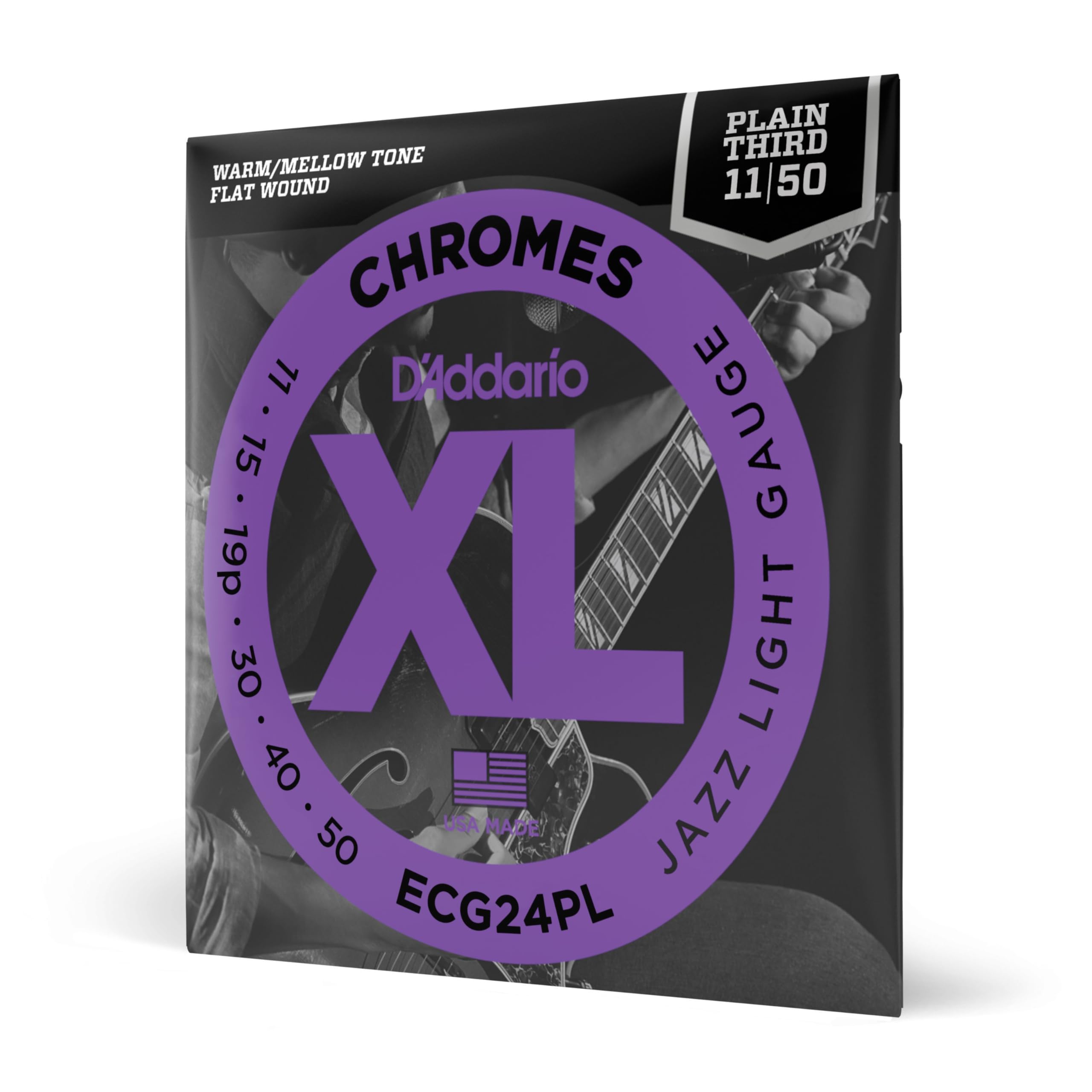 D’Addario XL Chromes Flatwound Strings ECG24-PL, 11-50