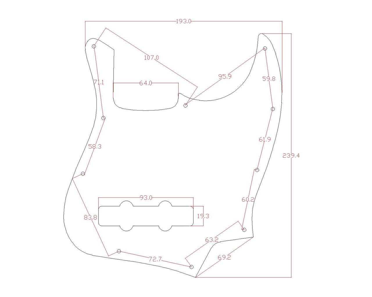 KAISH 4 String J Bass Style Pickguard Bass Pick Guard Scratch Plate for USA/Mexico Jazz J Bass Aged Pearl