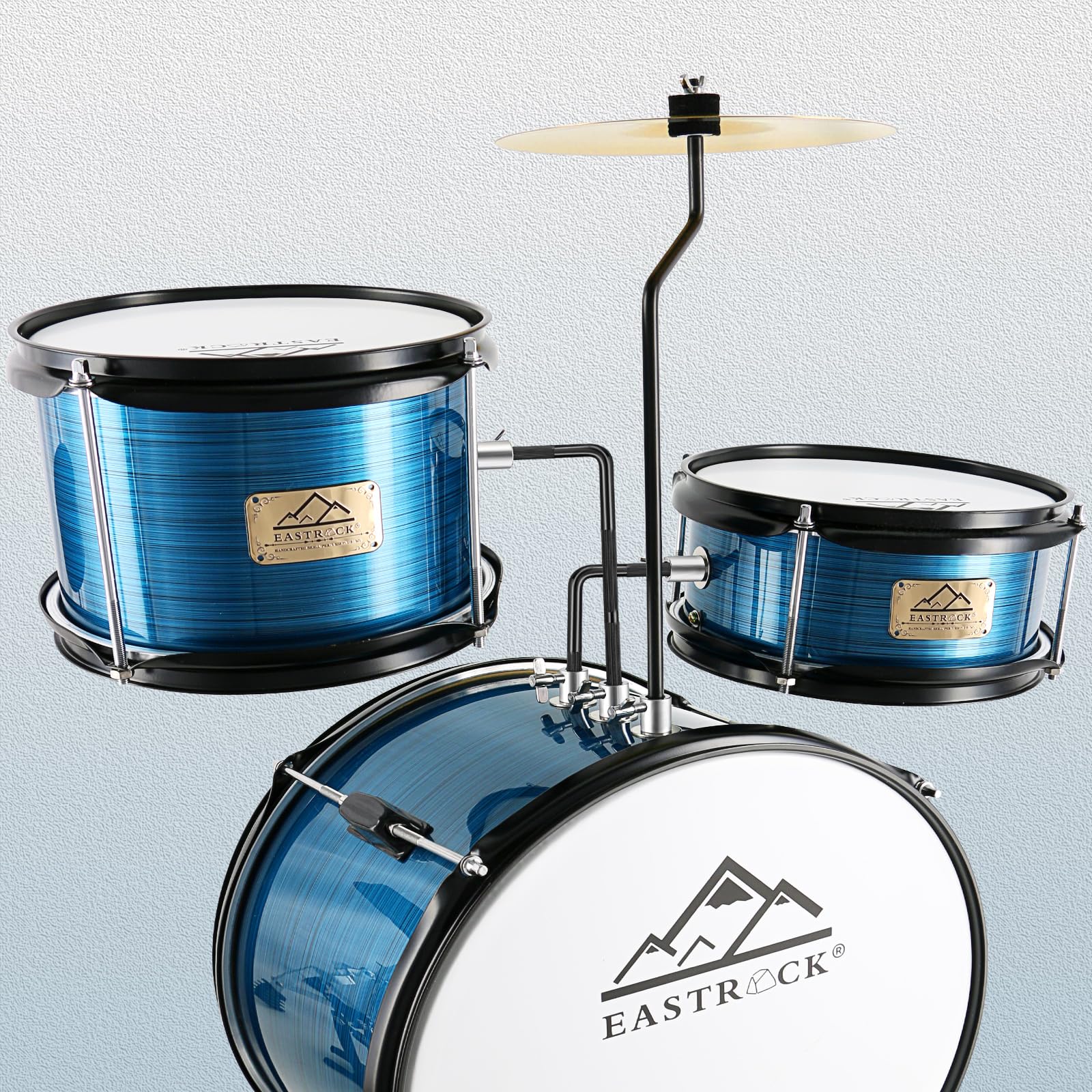 EASTROCK 3 Piece 14” Junior Drum sets for Drummer,Blue