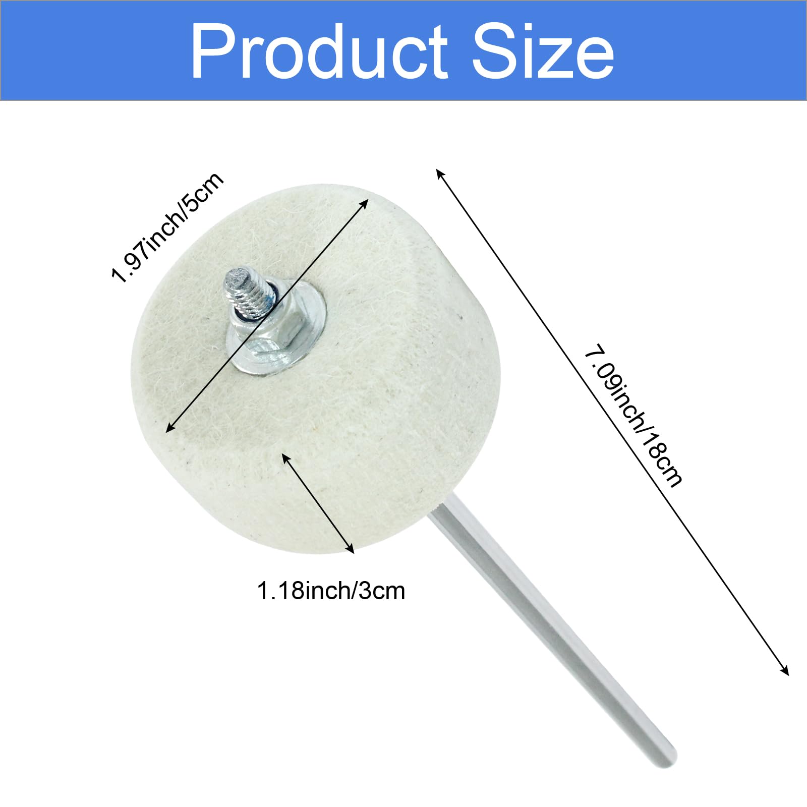 Seimneire 2 Pack White Felt Double Kick Bass Drum Pedal Beater Mallet