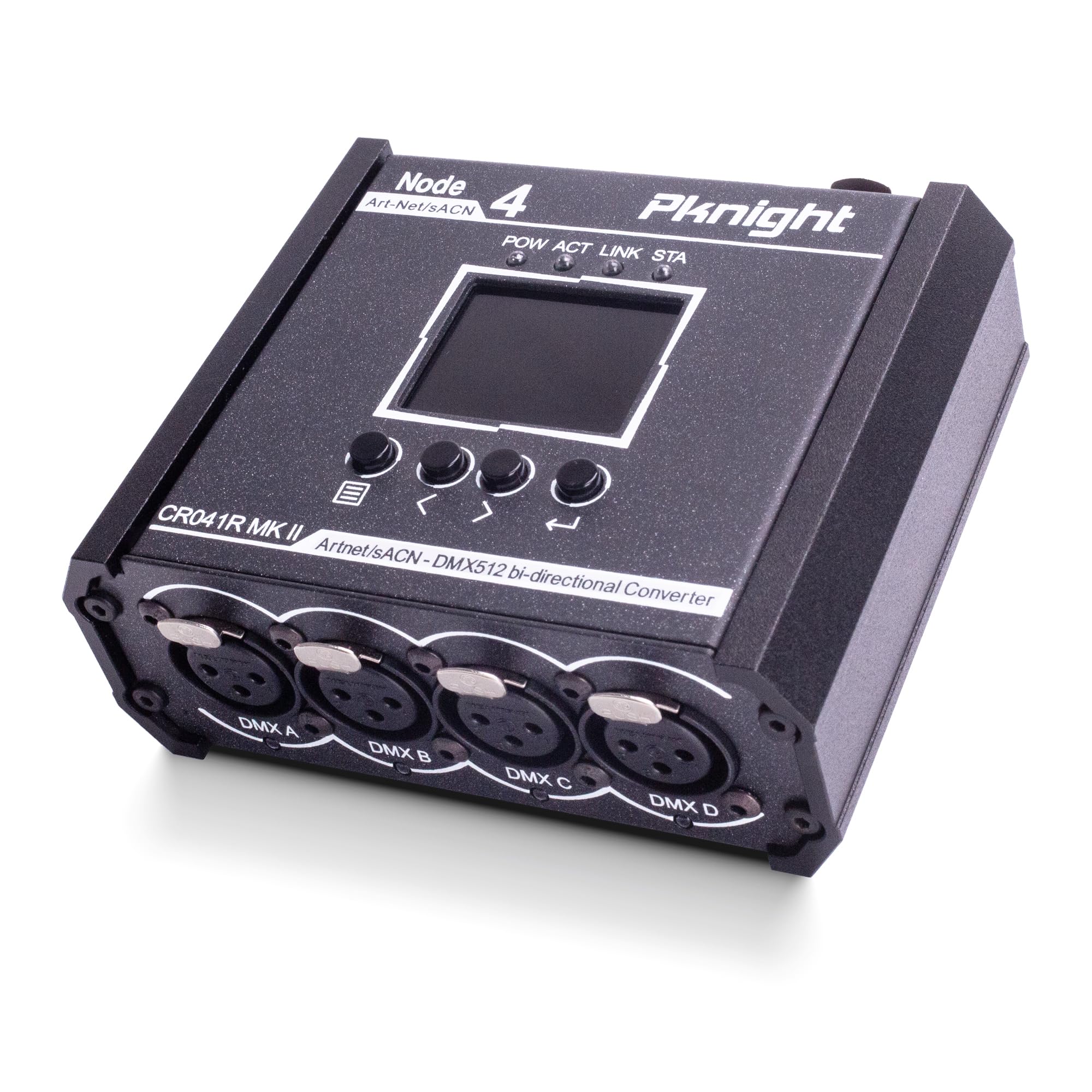 Pknight 3-Pin 4-Port Bidirectional ArtNet/sACN to DMX512 Node