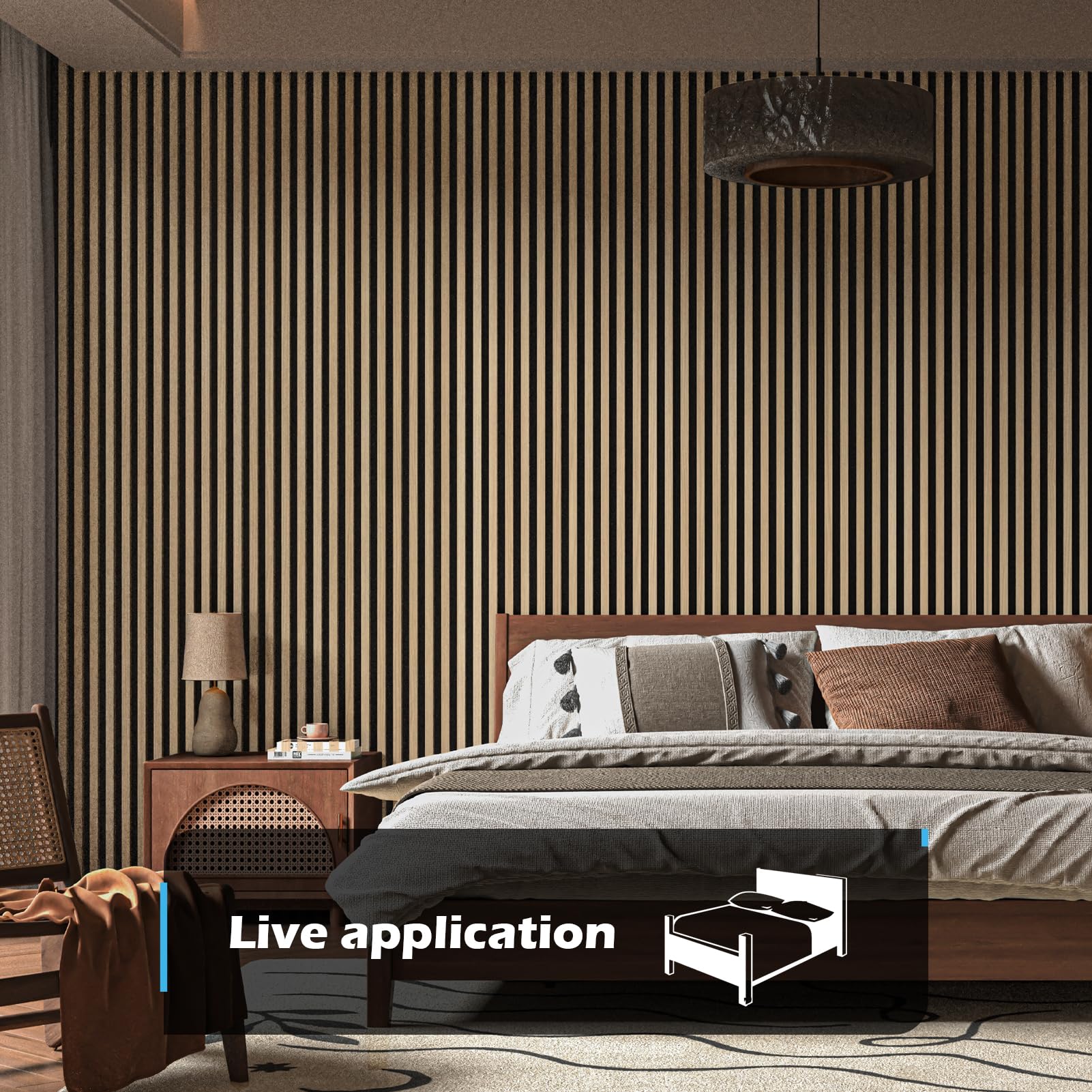 Art3d Acoustic Wood Slat Panels 94.5″x24″, 2-Pack, 31sq.ft, Peach