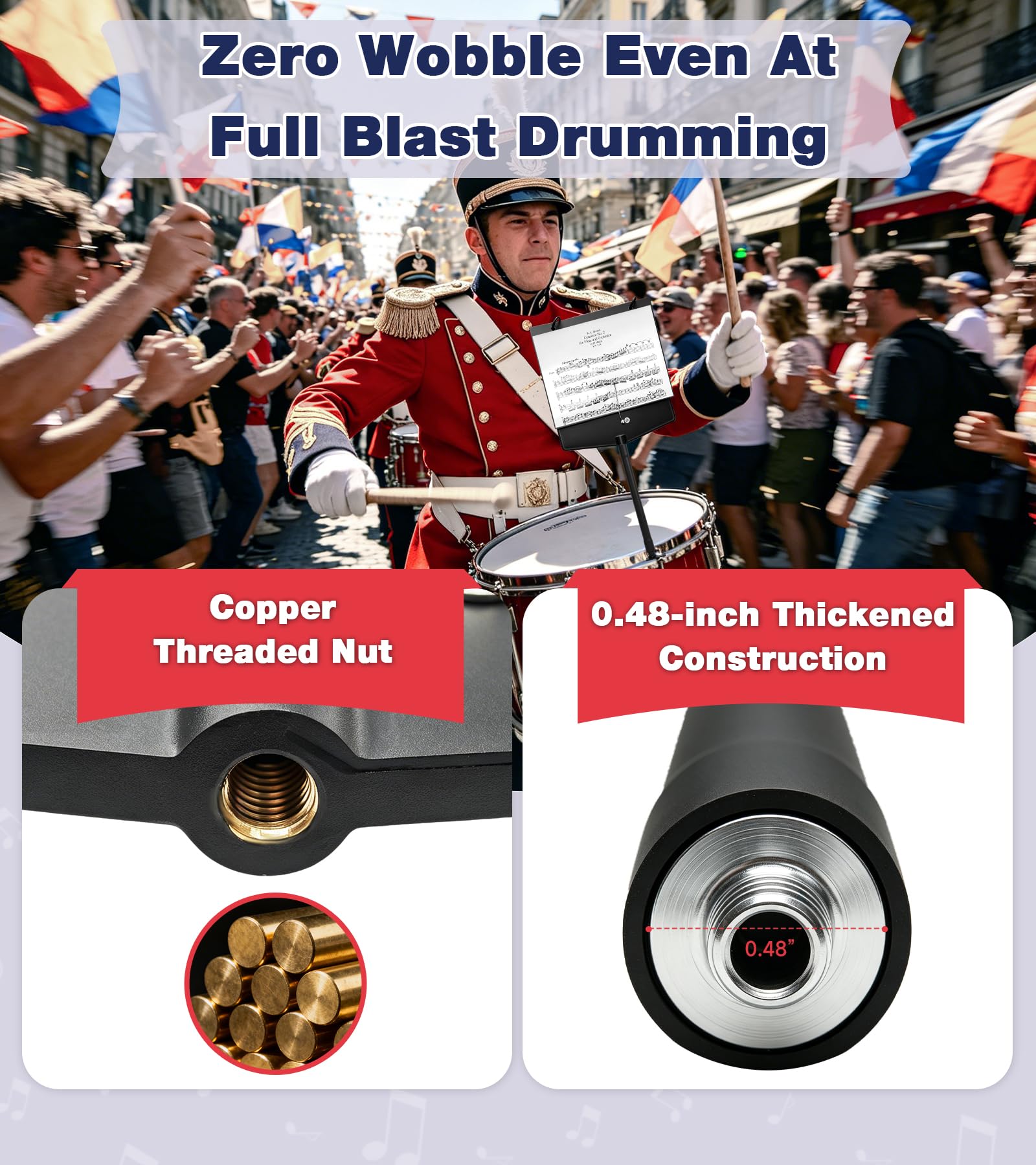 Marching Snare Drum Lyre,Flip Folder Marching Band