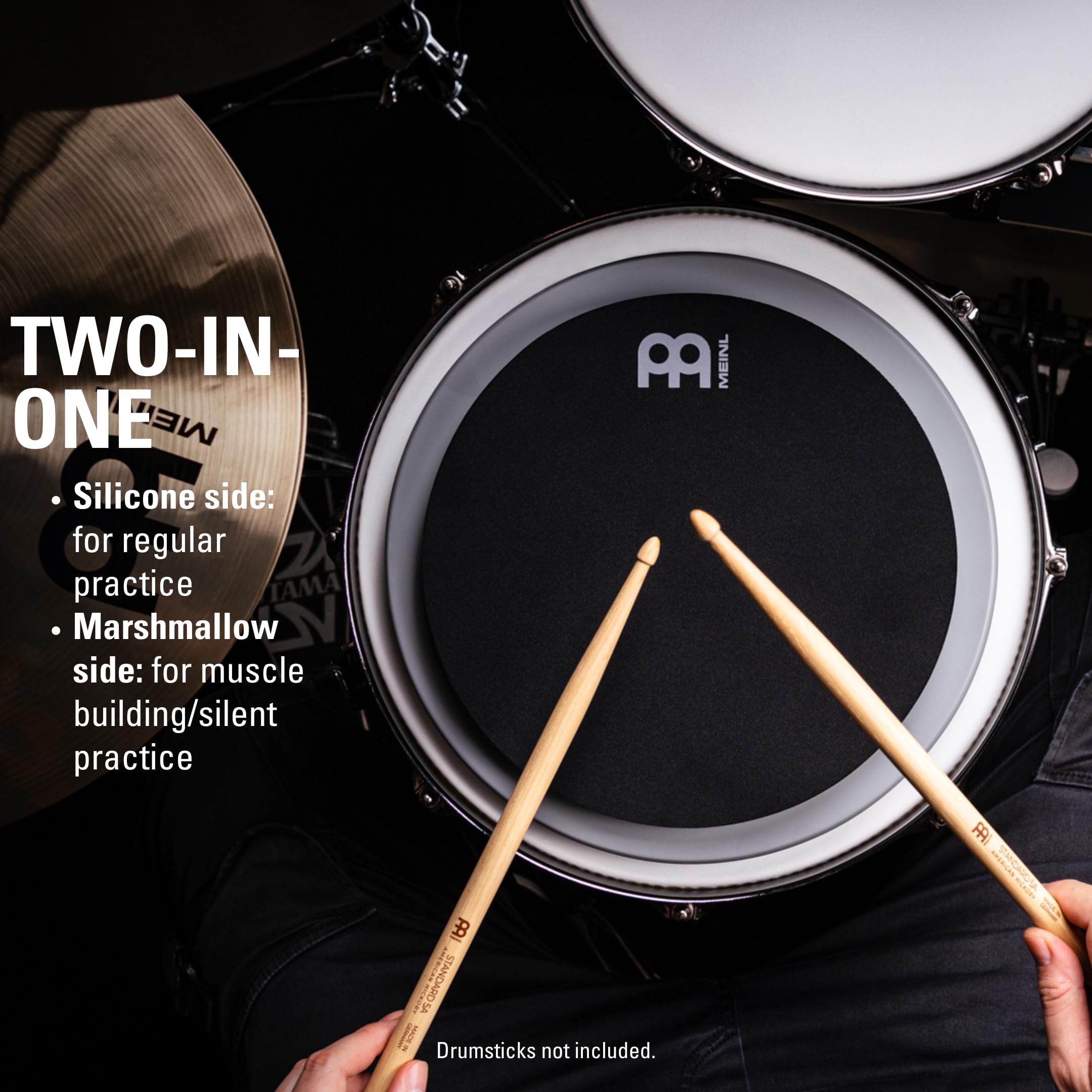 12″ Double Sided Drum Practice Pad, Standard Silicone/Silent Marshmallow