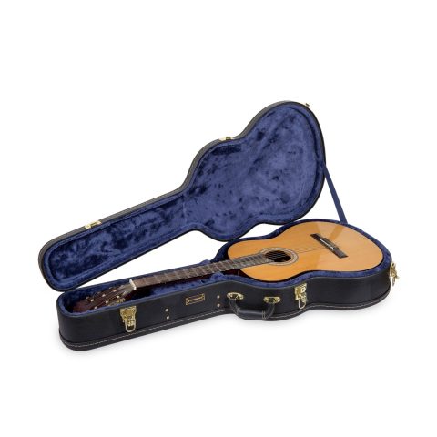 Crossrock Case – Hard-Shell Wooden Guitar Case – Fits Small Jumbo Fret Acoustic Guitars – Stainless Steel Latches, Sponge Lining, Metal Feet, Storage Space – Vinyl Tweed