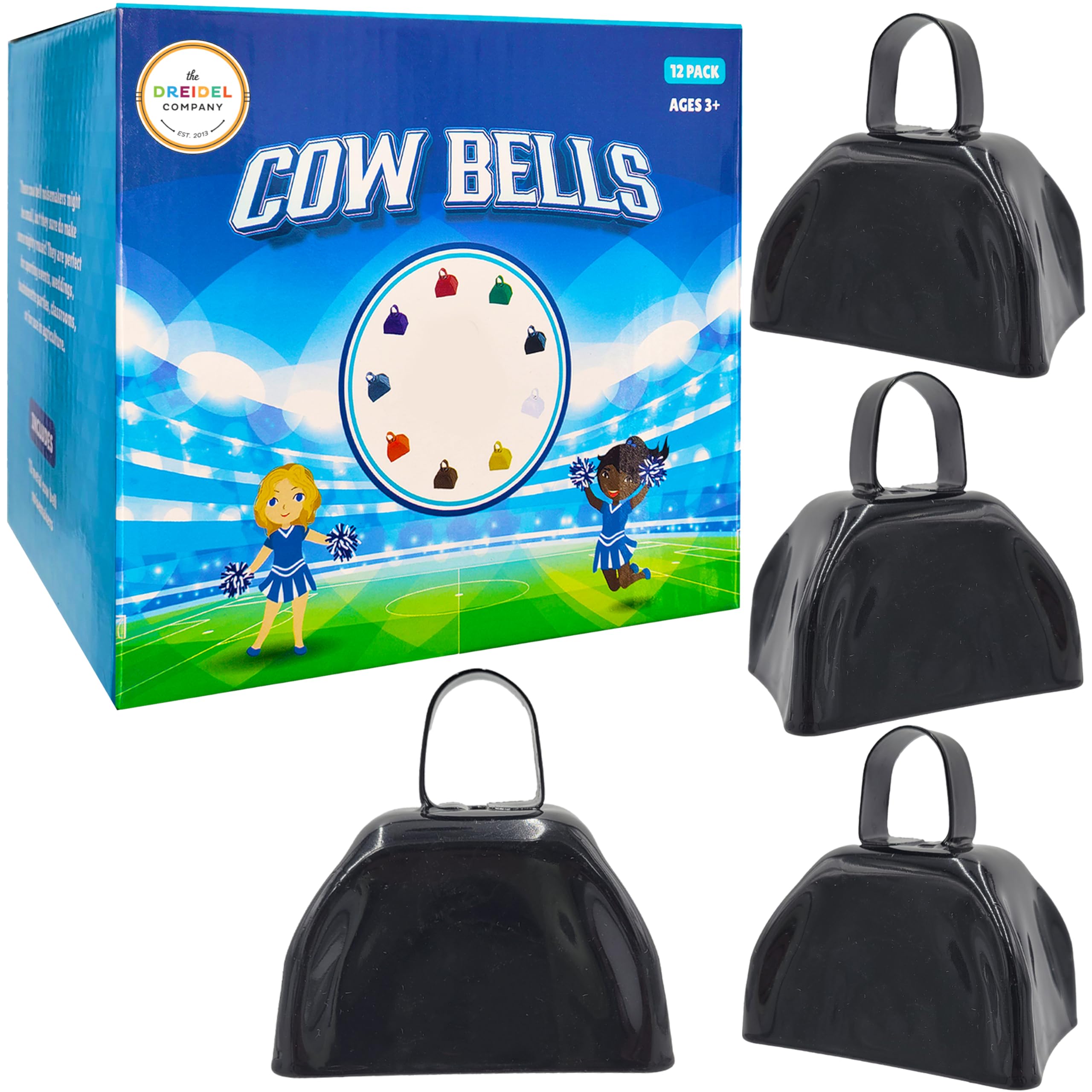 Metal Cowbell Noisemaker Cheering Bell, New Years, School Classroom, Wedding Bells & Chimes Percussion Musical Instruments Call Bell Alarm, 3″ (Pink, 6-Pack)