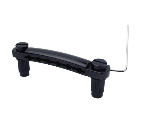 Guyker Guitar Tune-O-Matic Tailpiece Stop Bar with Studs – Bridges Parts Replacement for LP SG Style 6 String Electric Guitar (GS001, black)