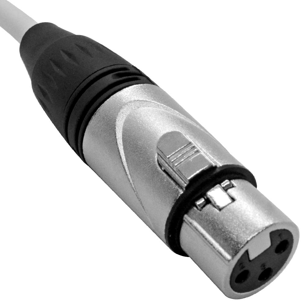 Seismic Audio – SATRXL-F3White – 3 Foot White XLR Female to 1/4 Inch TRS Patch Cables- 3′ Professional Audio Balanced XLR-F to 1/4″ Patch Cord