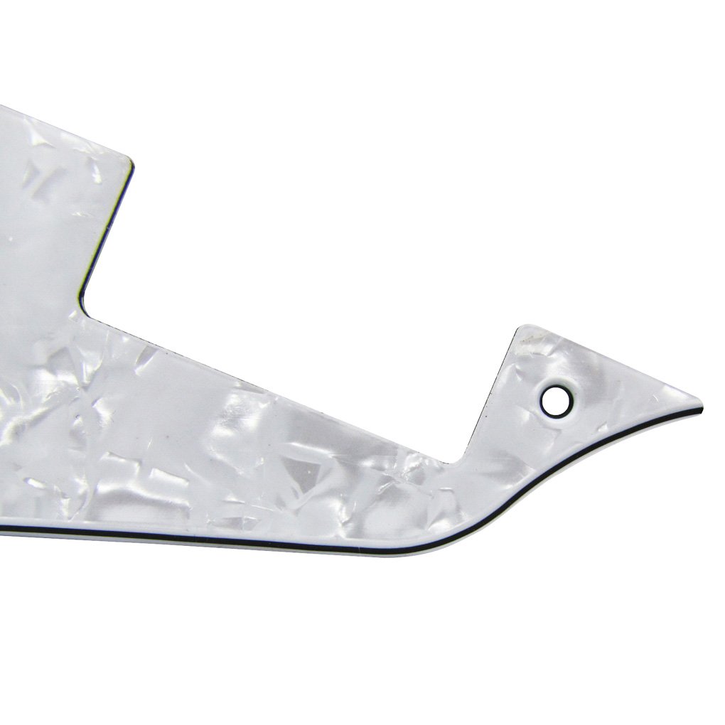 FLEOR 4Ply White Pearl Pickguard Back Plate Screws Set & Toggle Switch Plate(White) & Bracket Fit LP Style Guitar Pickguard Replacement