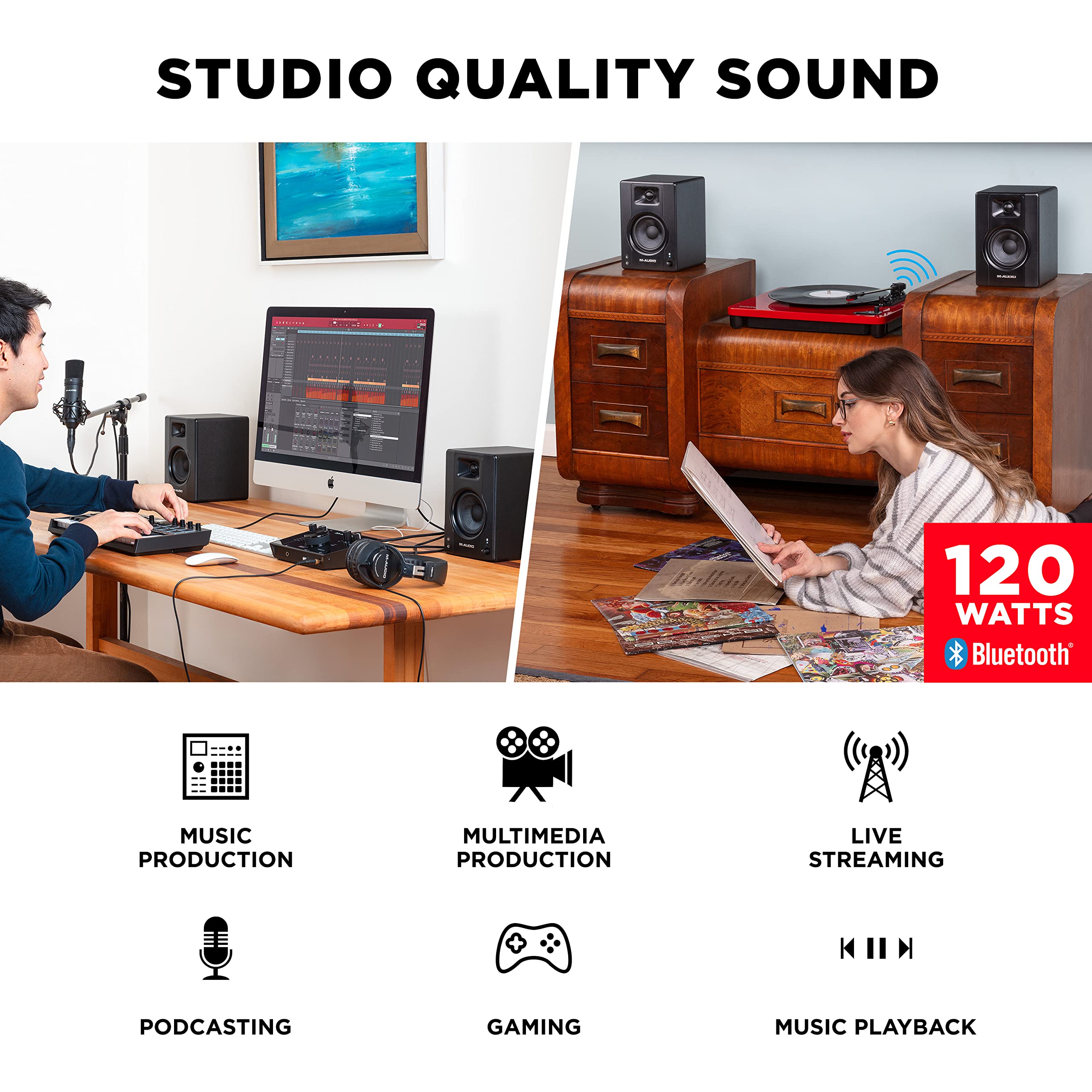 M-AUDIO BX4BT 4.5″ Bluetooth Studio Monitors Pair