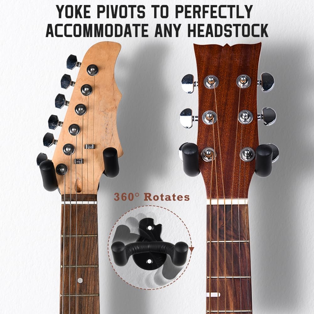LALAOKS 6Pack Guitar Wall Mount Hanger for Guitar, Bass & Ukulele Bulk