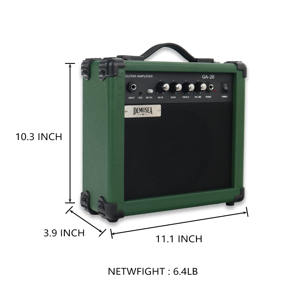 Green Color Electric Guitar With 20W Amplifier Non Recharge Set With All Hardware For Beginner Starter Practice(ST, Dark Green)