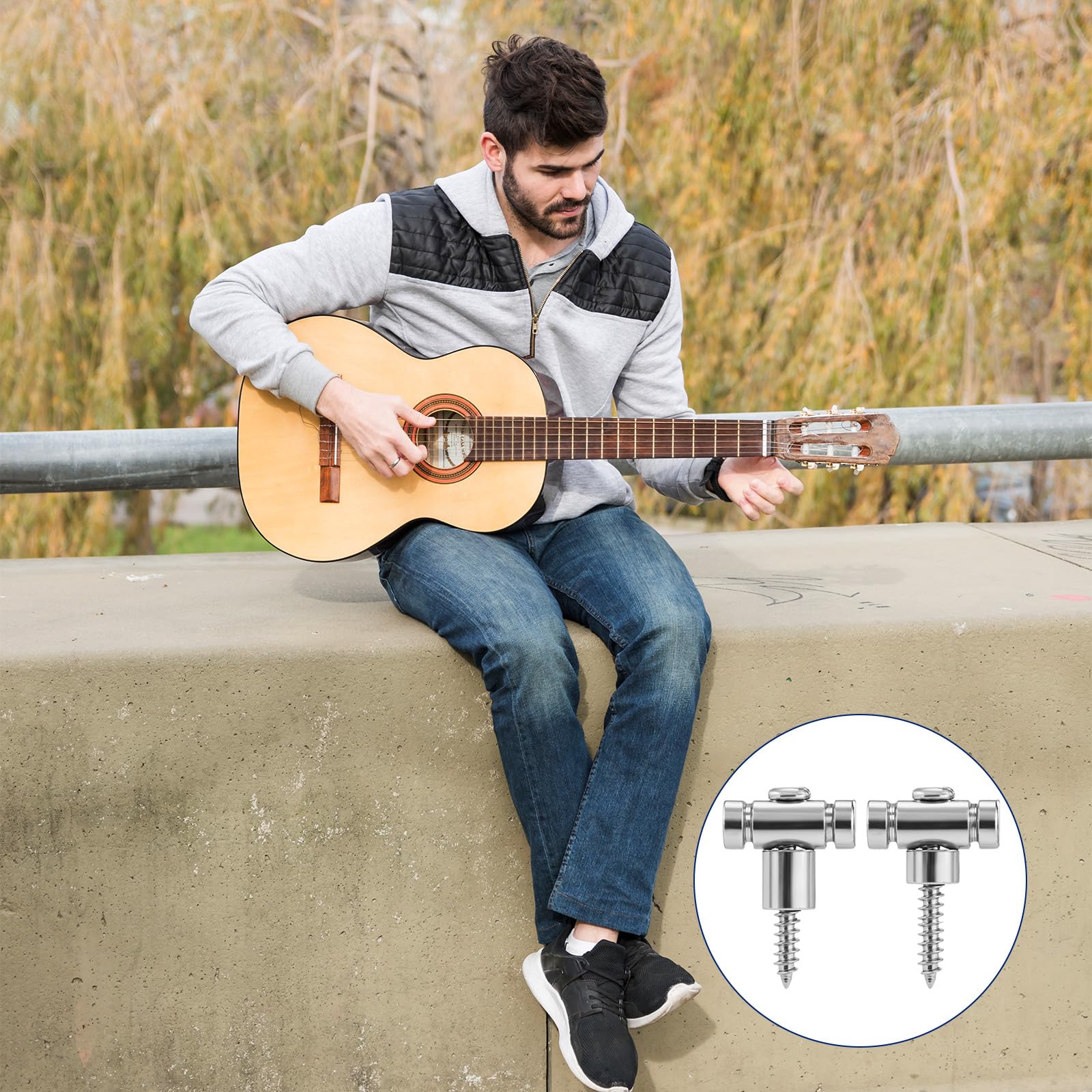 2 Pack Guitar Strings Tree Guitar Roller String Retainers String Trees for Electric Guitars Roller Electric Guitars Parts