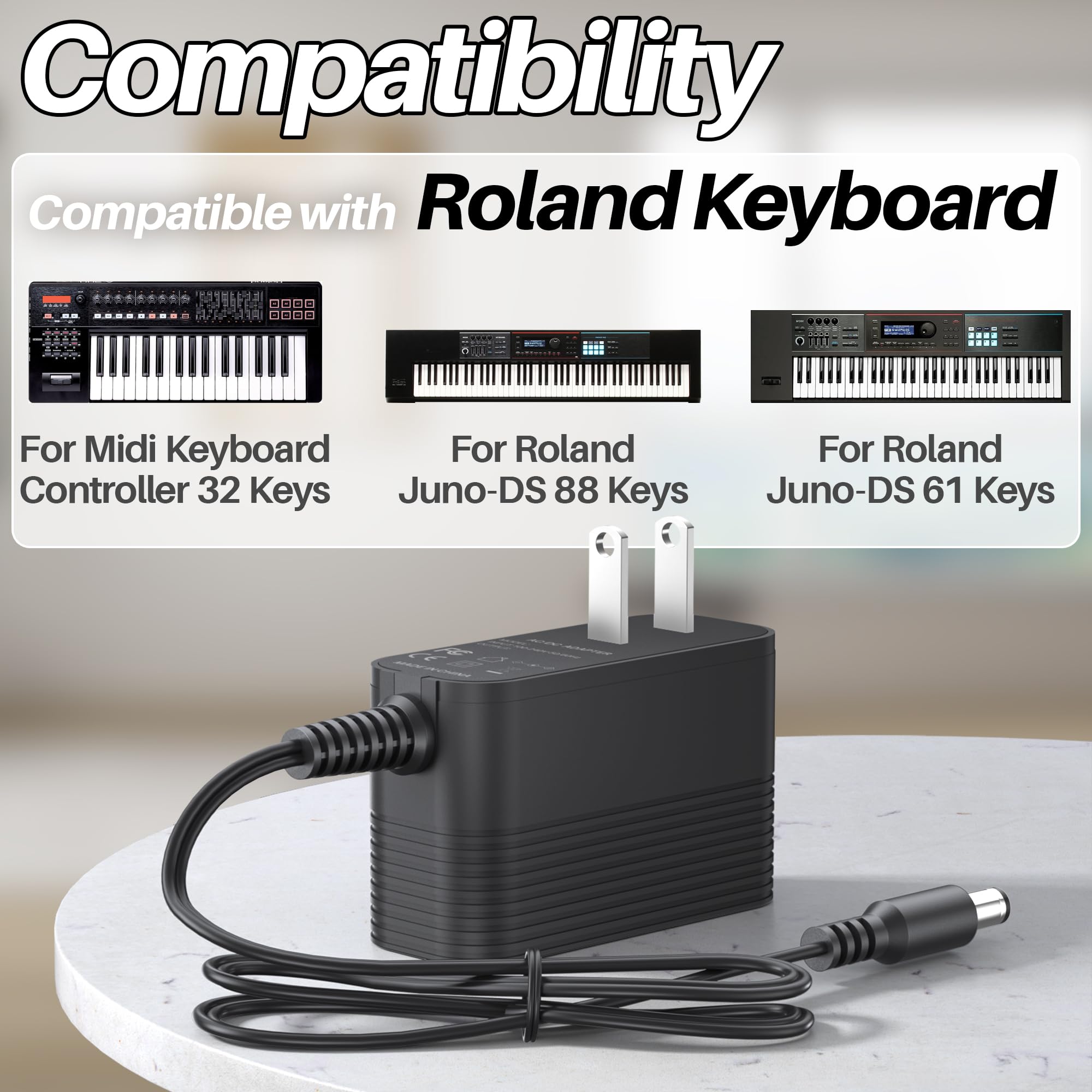 9V Power Supply for Roland PSB-1U Power Adapter for Roland Keyboard