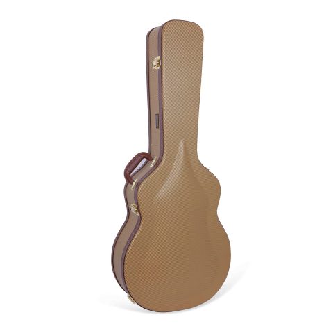 Crossrock Hardshell Arch Top wood case fits Acoustic Super Jumbo Guitars-Vinyl Tweed(CRW600SBTW)