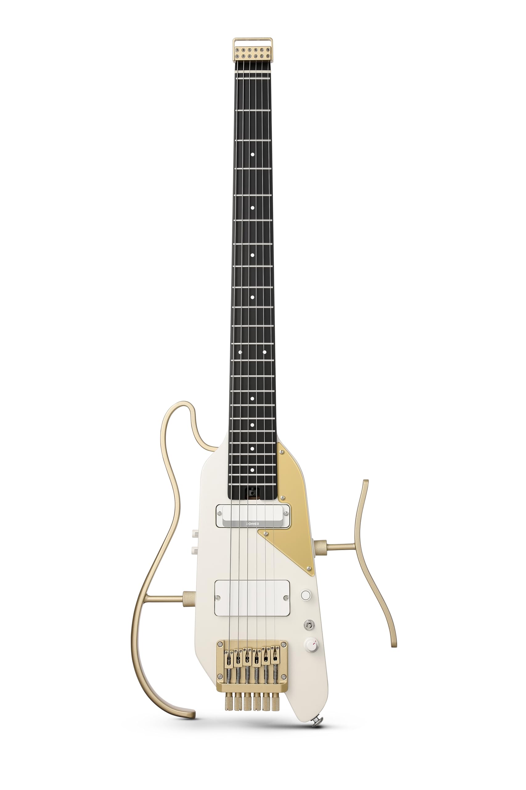 Donner HUSH X PRO Electric Guitar Kit – Smart Travel Guitar with Dozens of Preset Combinations, 7 Tone Sim Options, White-Luxe