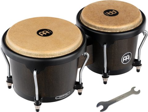 Bongos with Rubberwood Stave Shells, Headliner Series — NOT MADE IN CHINA — Natural Buffalo Skin Heads, 2-YEAR WARRANTY