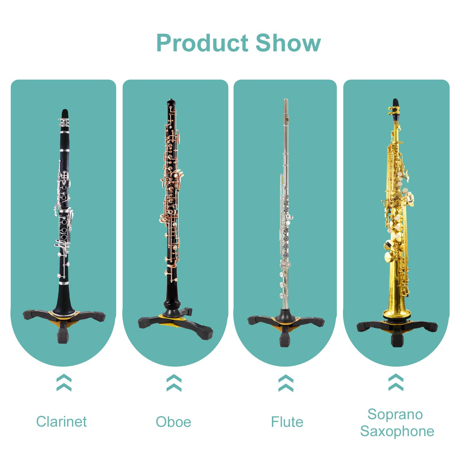 Danchet Foldable Portable Soprano Saxophone Stand, Sax Tripod Holder, Portable Soprano Saxophone Stand…