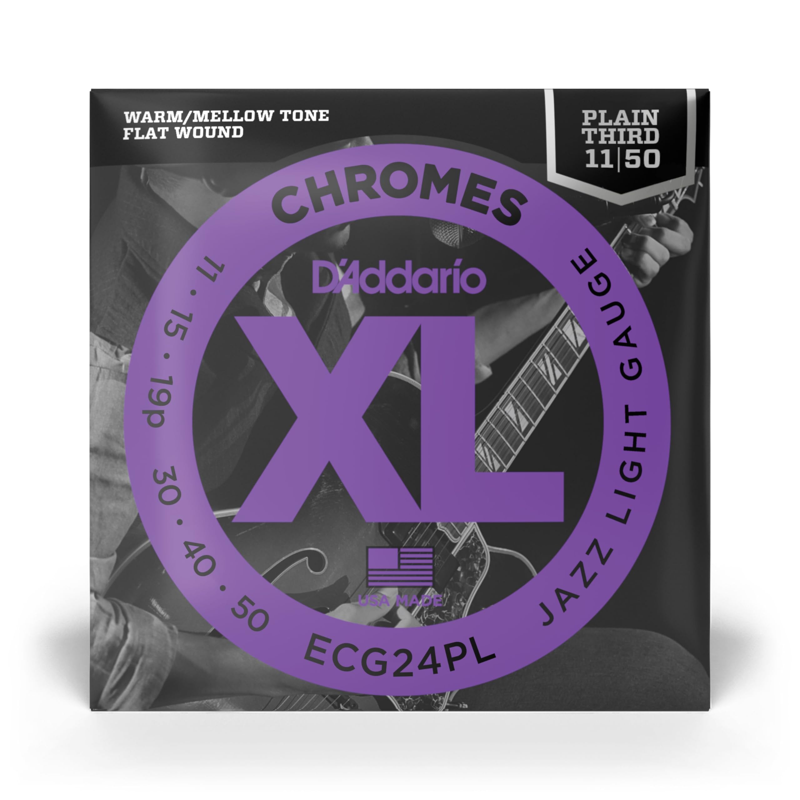D’Addario XL Chromes Flatwound Strings ECG24-PL, 11-50