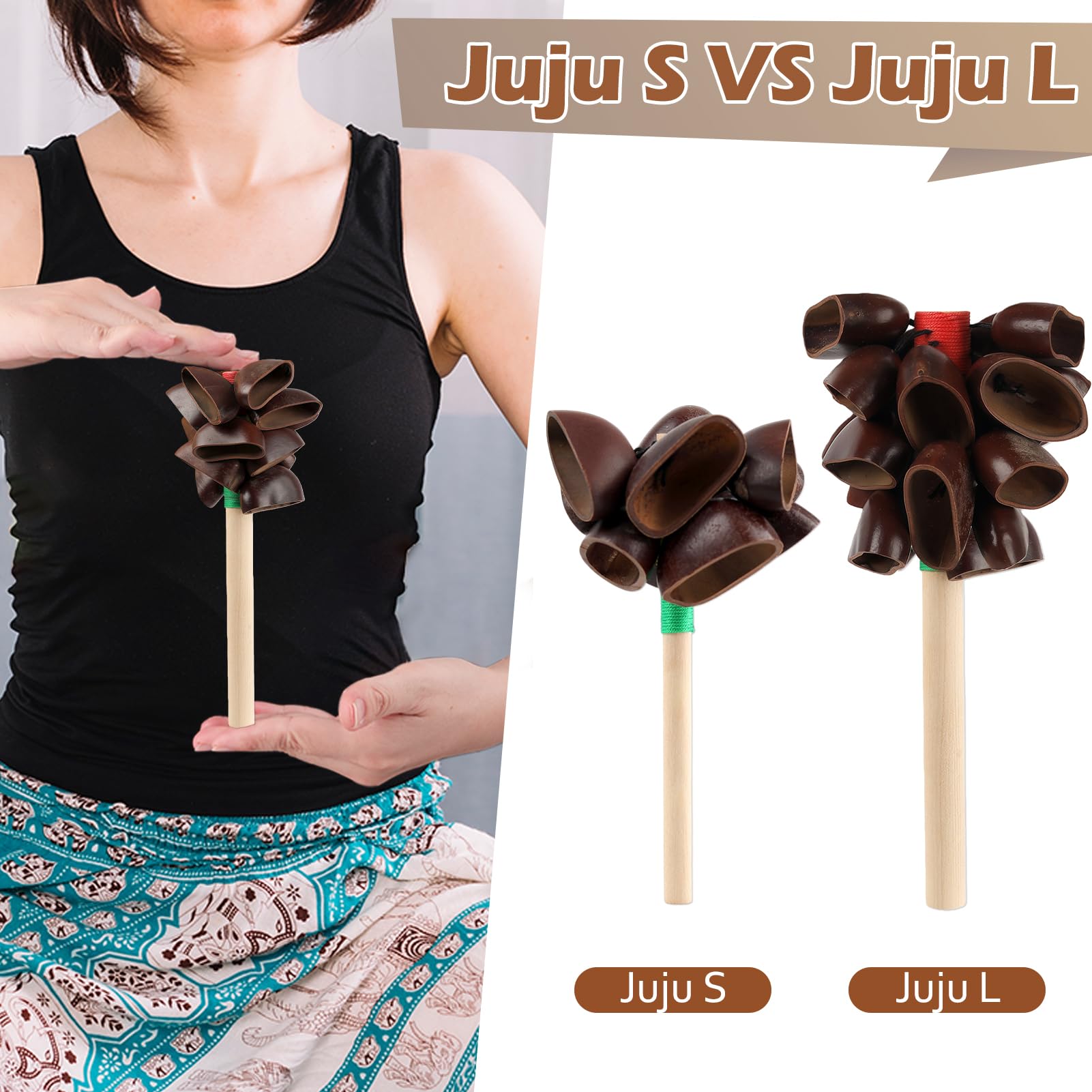 GOGHOST Large African Natural Seed Shaker (Juju-1 Pack)
