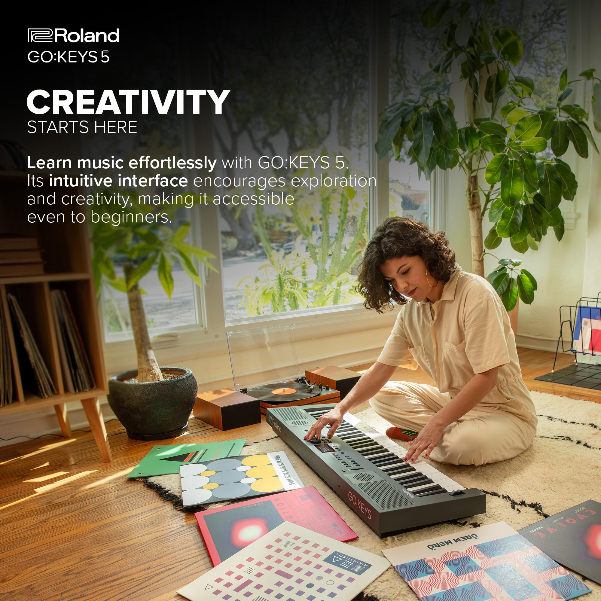 Roland GOKEYS5-GT GO:KEYS 5 Music Creation Keyboard, 61-Note, Graphite