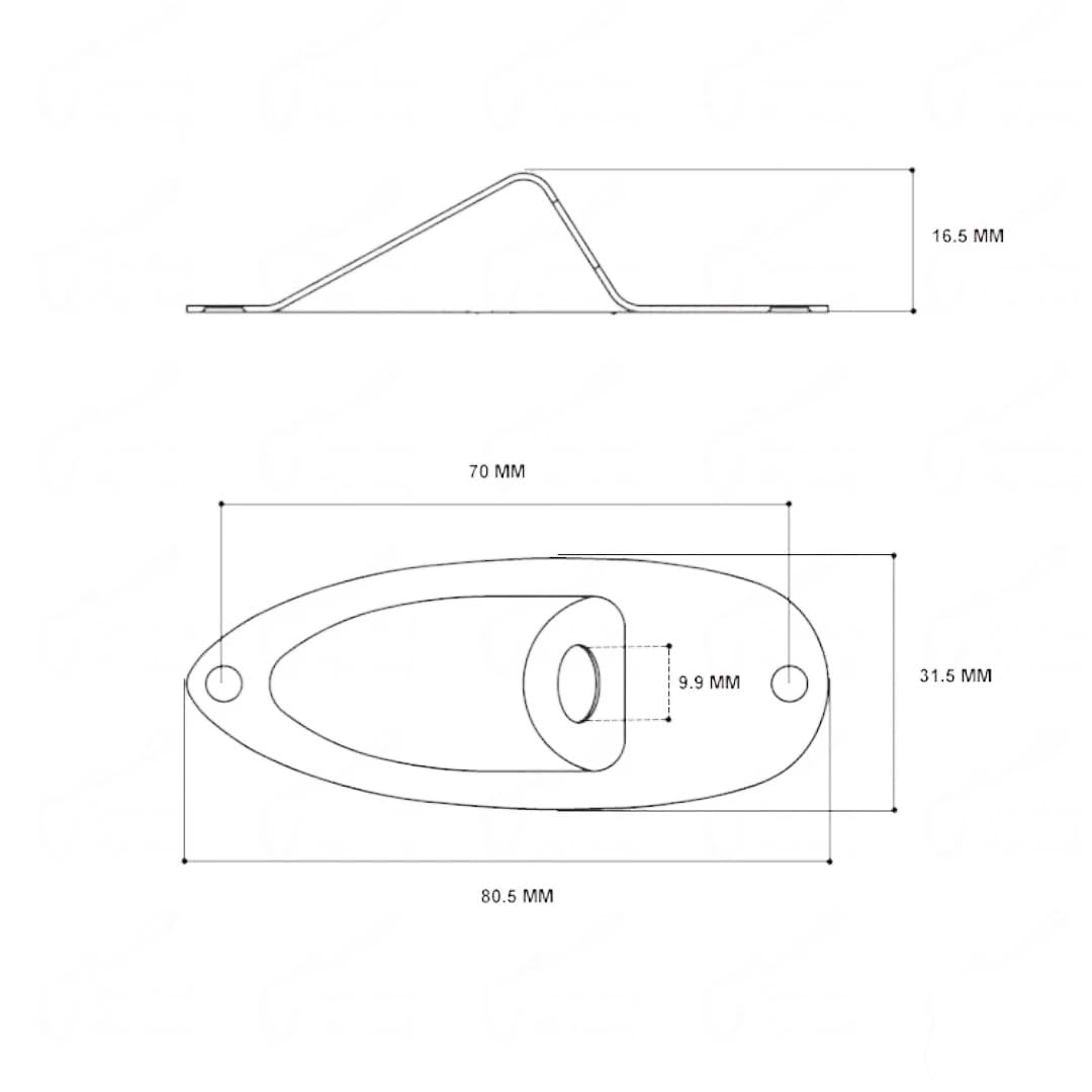 Guyker 1 Piece Oval Curved Metal Jack Plate Jackplate for Electric Guitar Bass, HJ001 Bronze