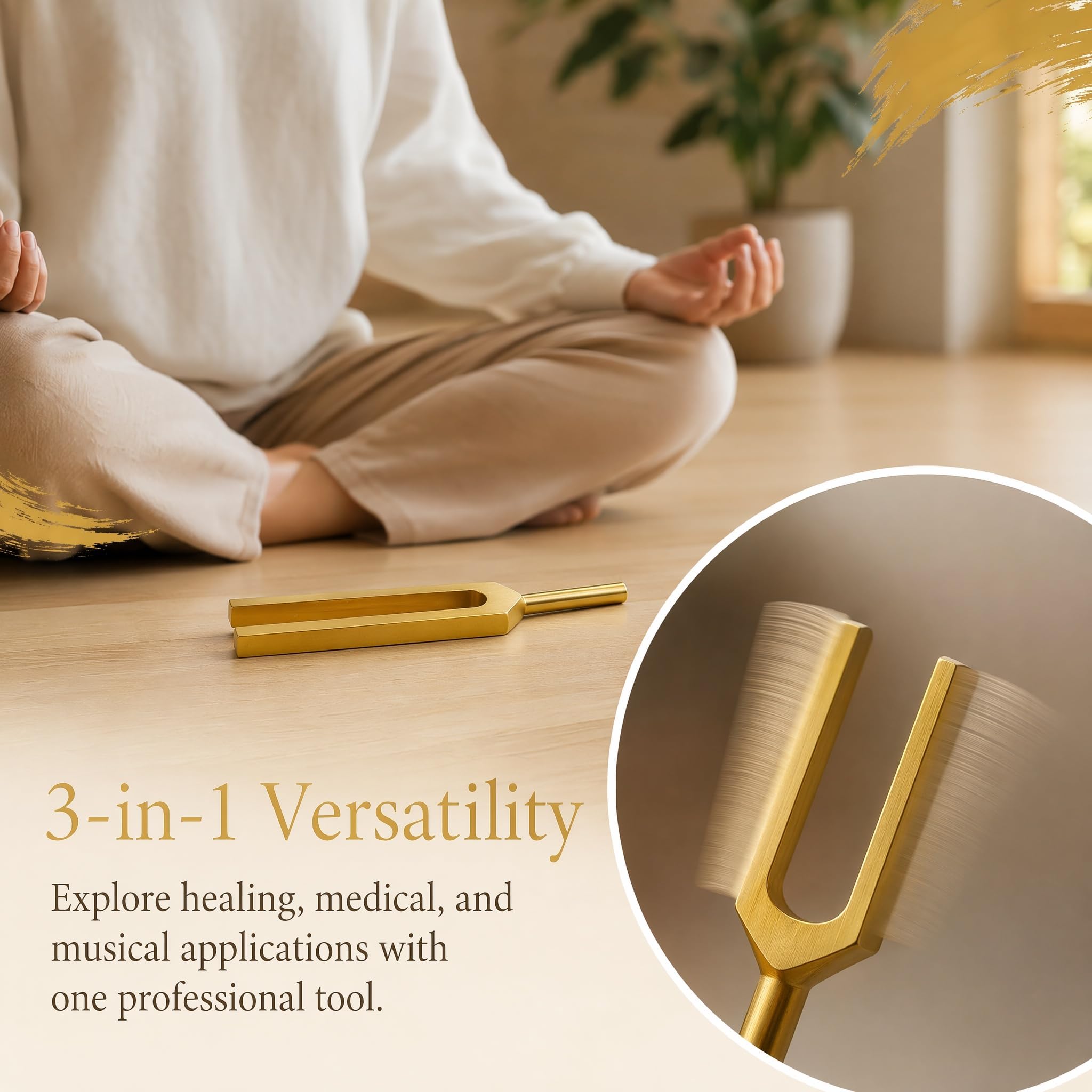 Miwayer Professional 174Hz Tuning Forks Golden (Otto Style) for Healing, Medical, and Music – Multi-Frequency Tuning Fork Kit for Sound Therapy, Meditation, Chakra Balancing