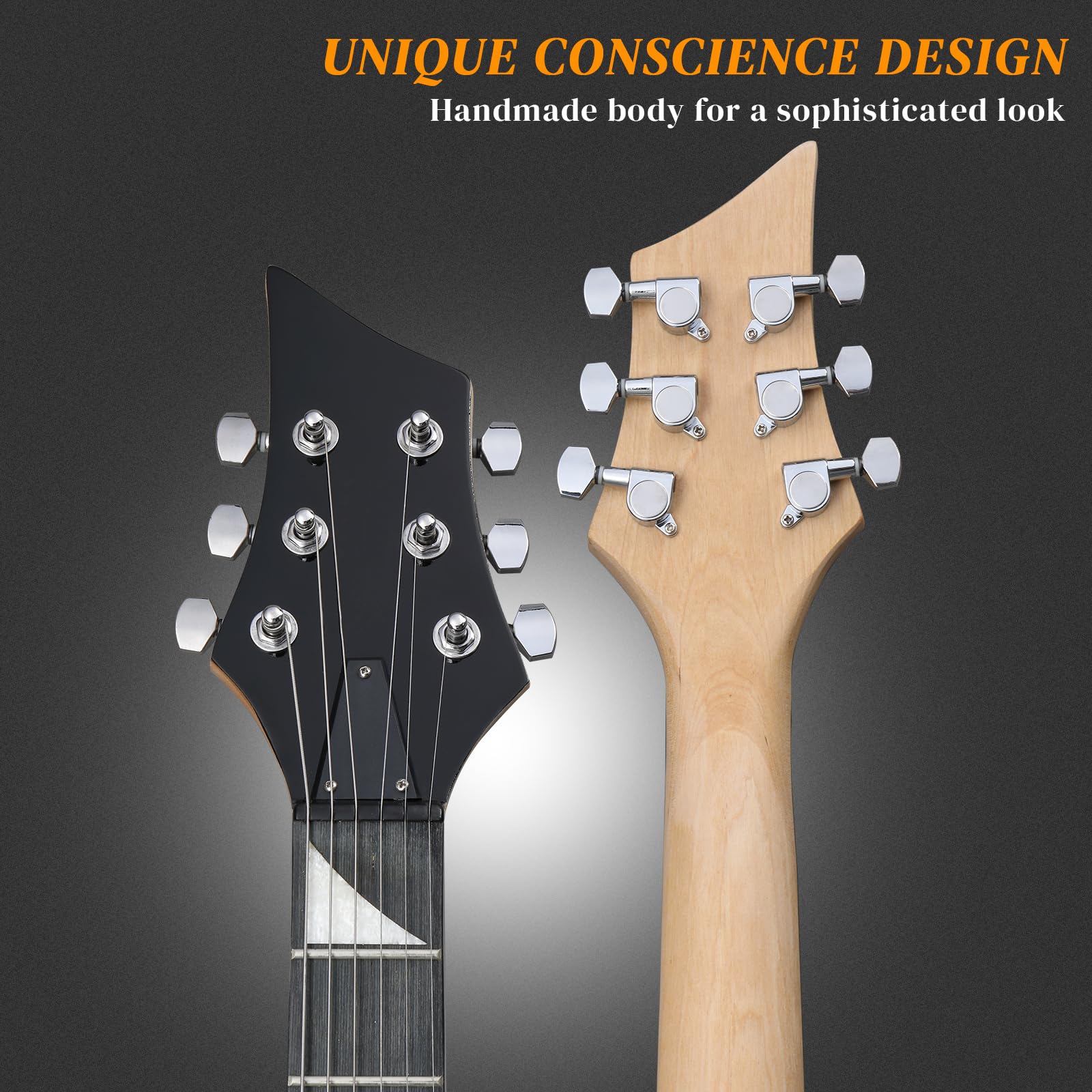 Ktaxon Burning Fire Design Full Size Electric Guitar Kit, Lightning Black