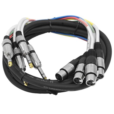 Seismic Audio – SAXT-4x10F – 4 Channel 1/4″ TRS to XLR Female Snake Cable – 10 Feet Long – Serviceable Ends – Pro Audio Effects Snake for Live Live, Recording, Studios, and Gigs – Patch, Amp, Mixer,