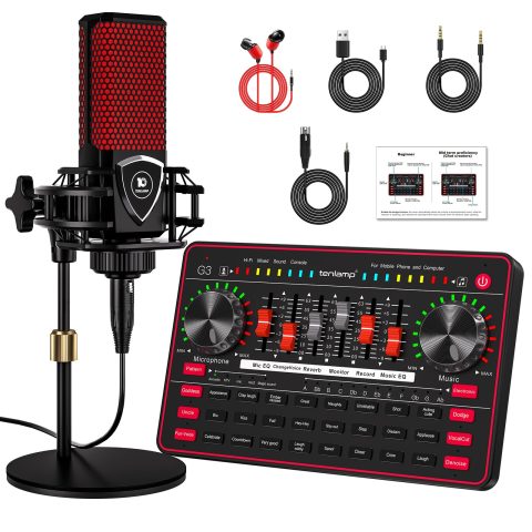TENLAMP G3 Creator Audio Mixer Bundle with Microphone for Streaming Podcast