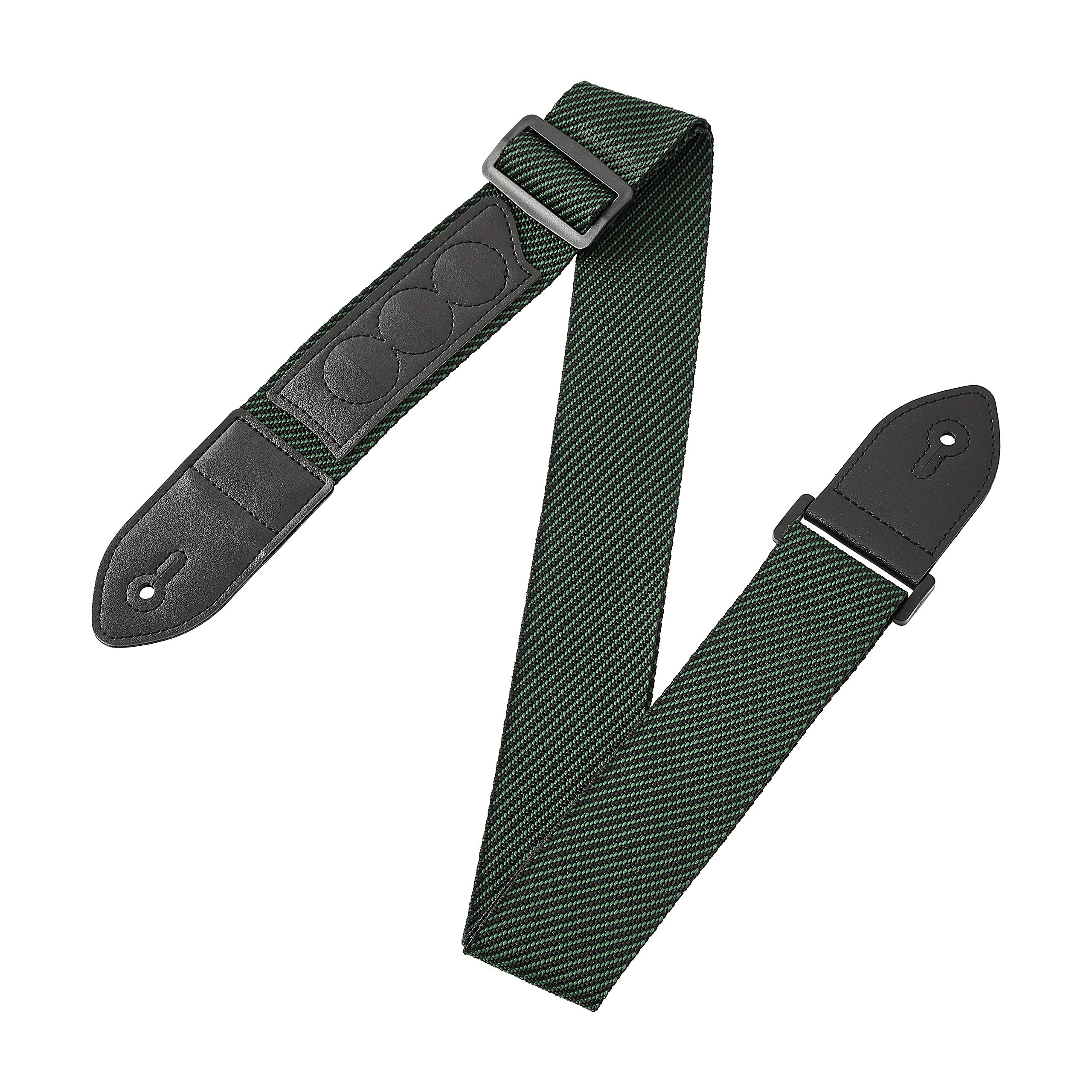 Amazon Basics Adjustable Guitar Strap For Electric/Acoustic Guitar/Bass – Includes 3 Pick Holders – Green