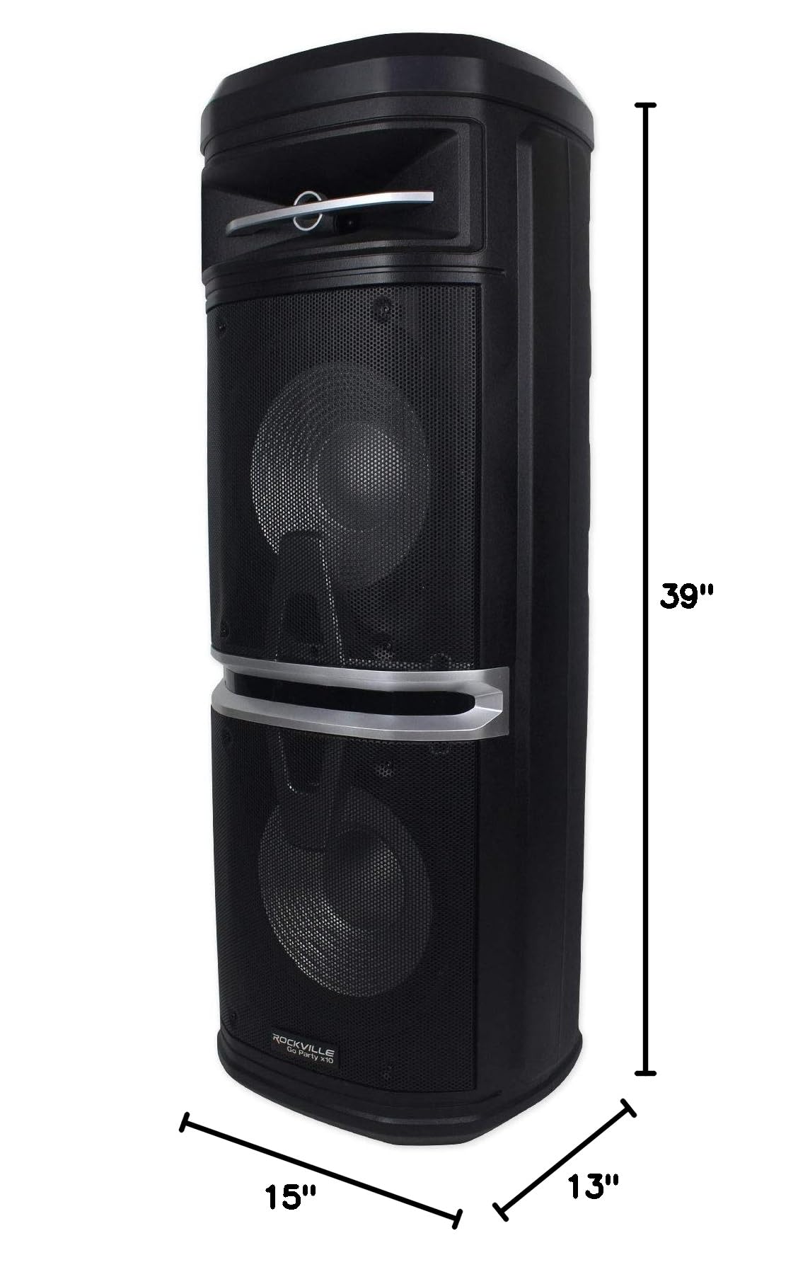 Rockville Go Party X10 Dual 10″ Battery Powered Bluetooth Speaker