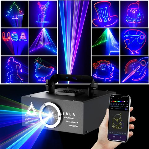 DJ Lights Laser Light Show, App Control 3D Animation Projector for Party