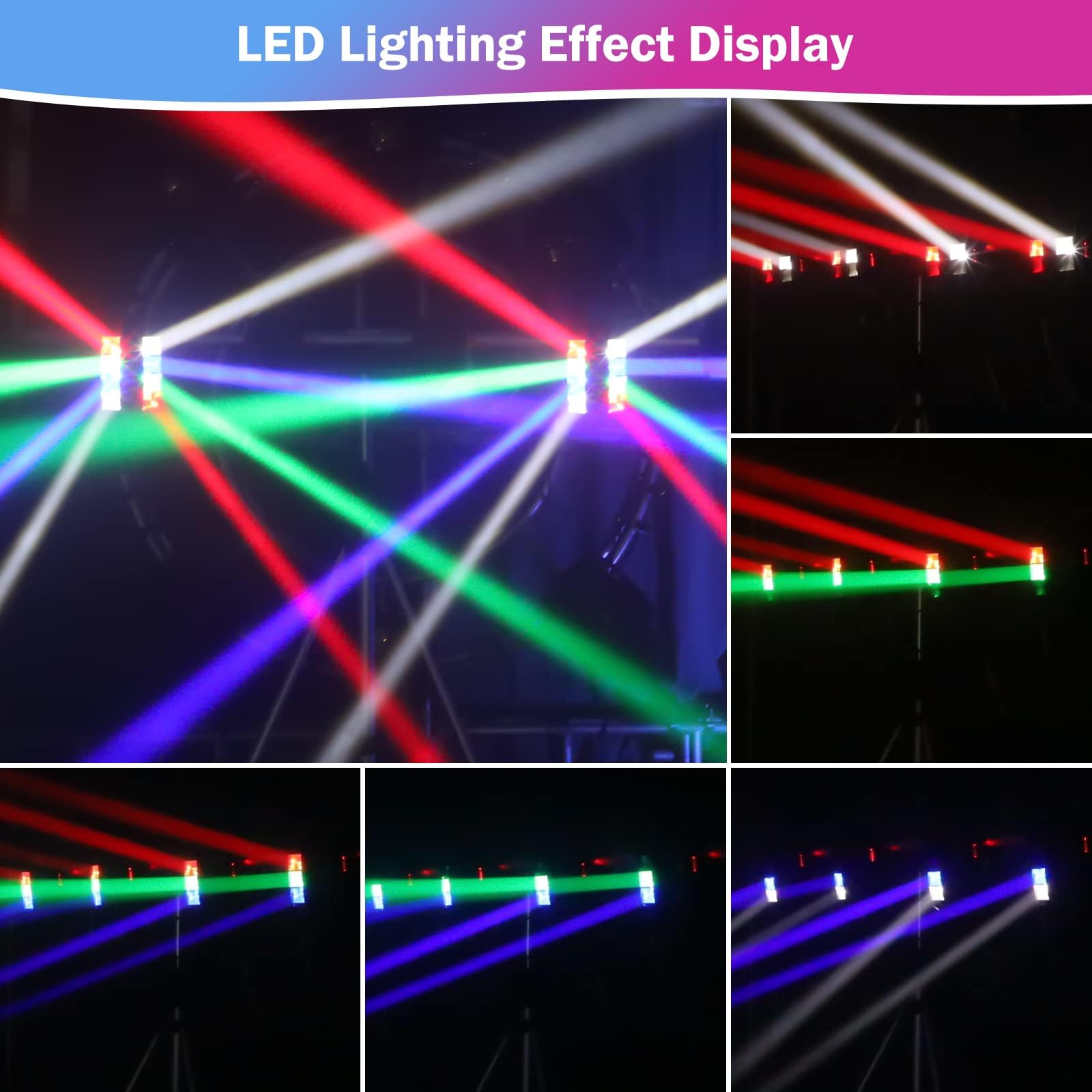 Betopper 8x3W Spider Moving Head DJ Light,RGBW Stage Disco Light-1 Pack