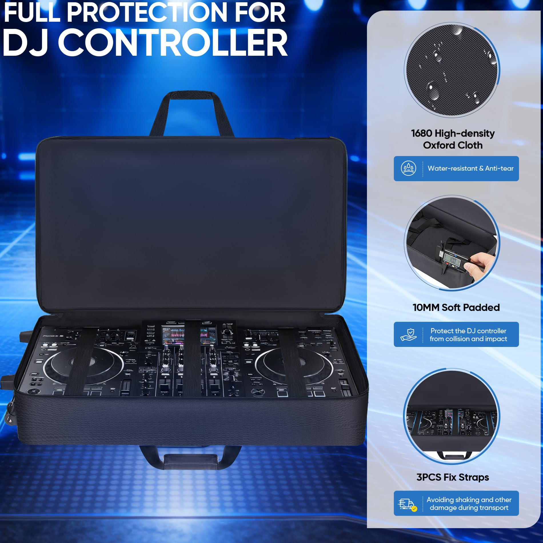 Aleemin DJ Controller Case with Wheels Compatible with XDJ-AZ