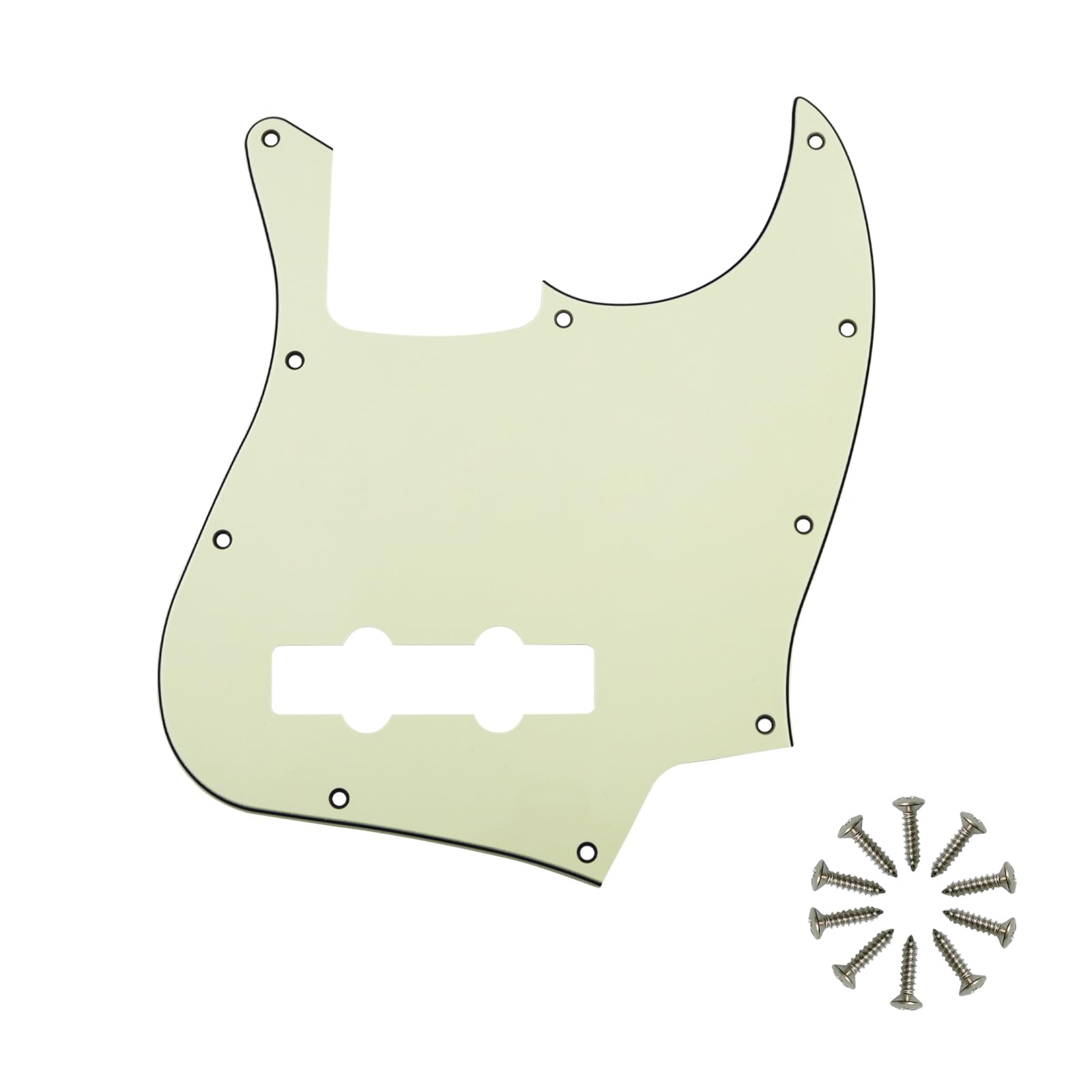 Phrilam 10-Hole Jazz Bass Pickguard for FD 4 String Bass, Mint Green 3Ply